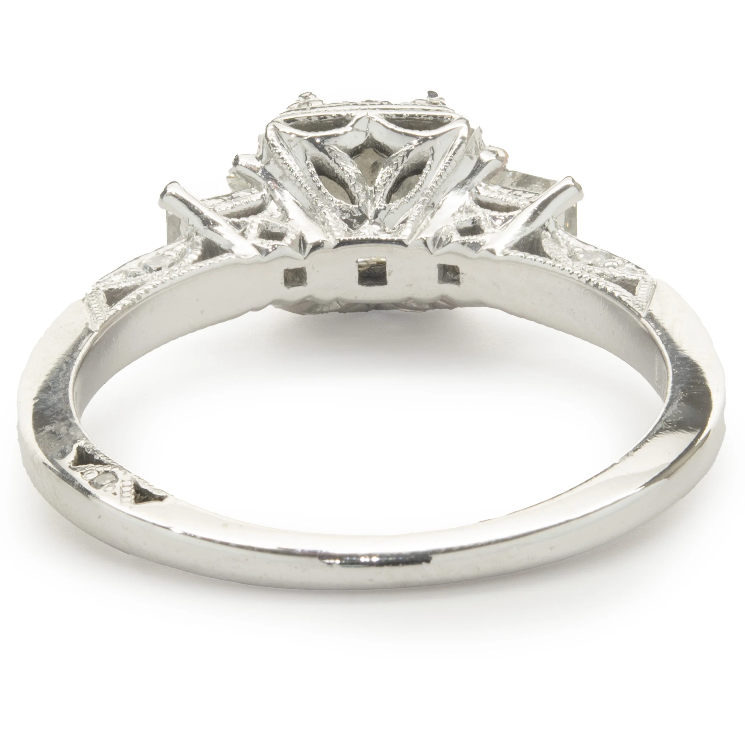 14 Karat White Gold Princess Cut Diamond Engagement Ring - Image 4