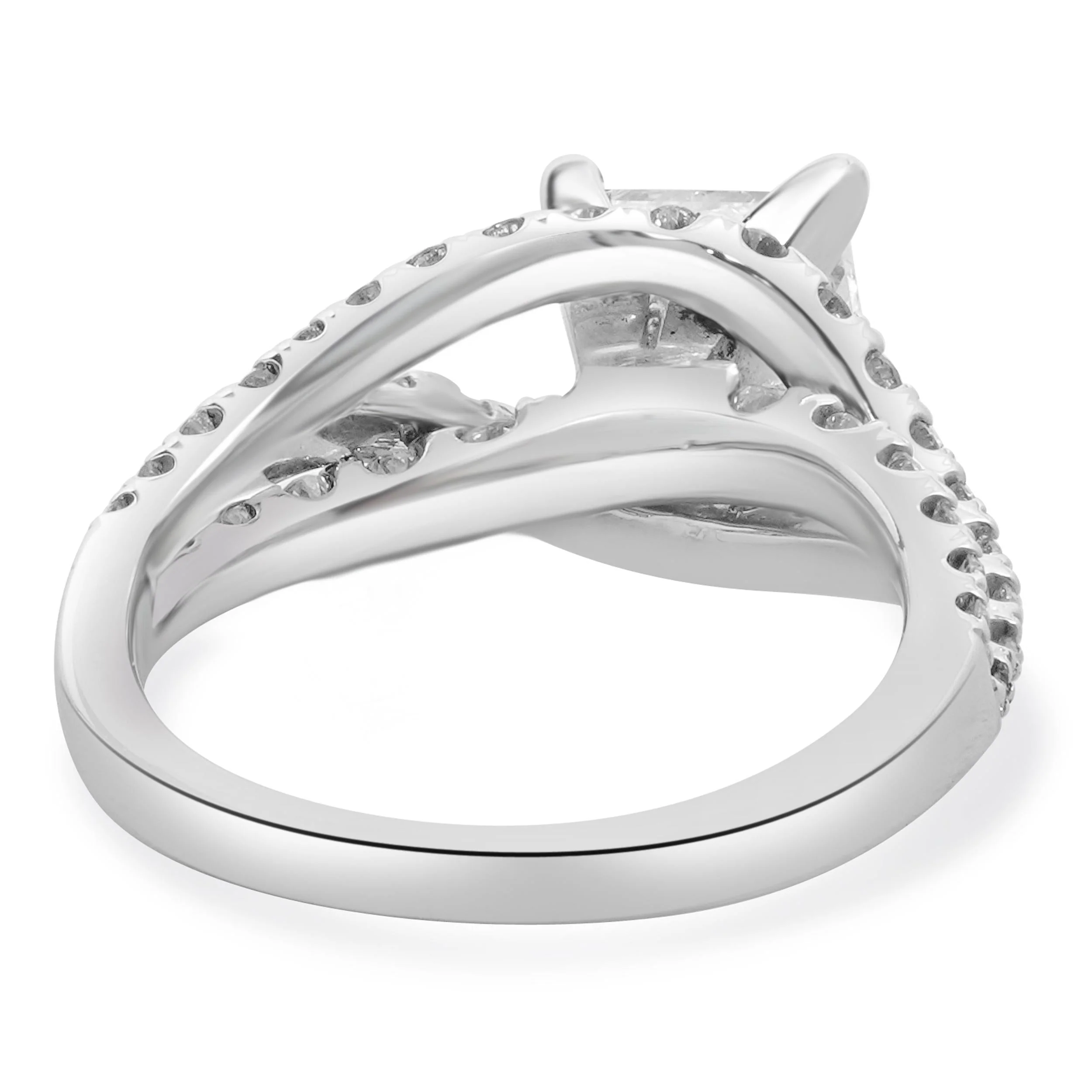14 Karat White Gold Princess Cut Diamond Engagement Ring - Image 3