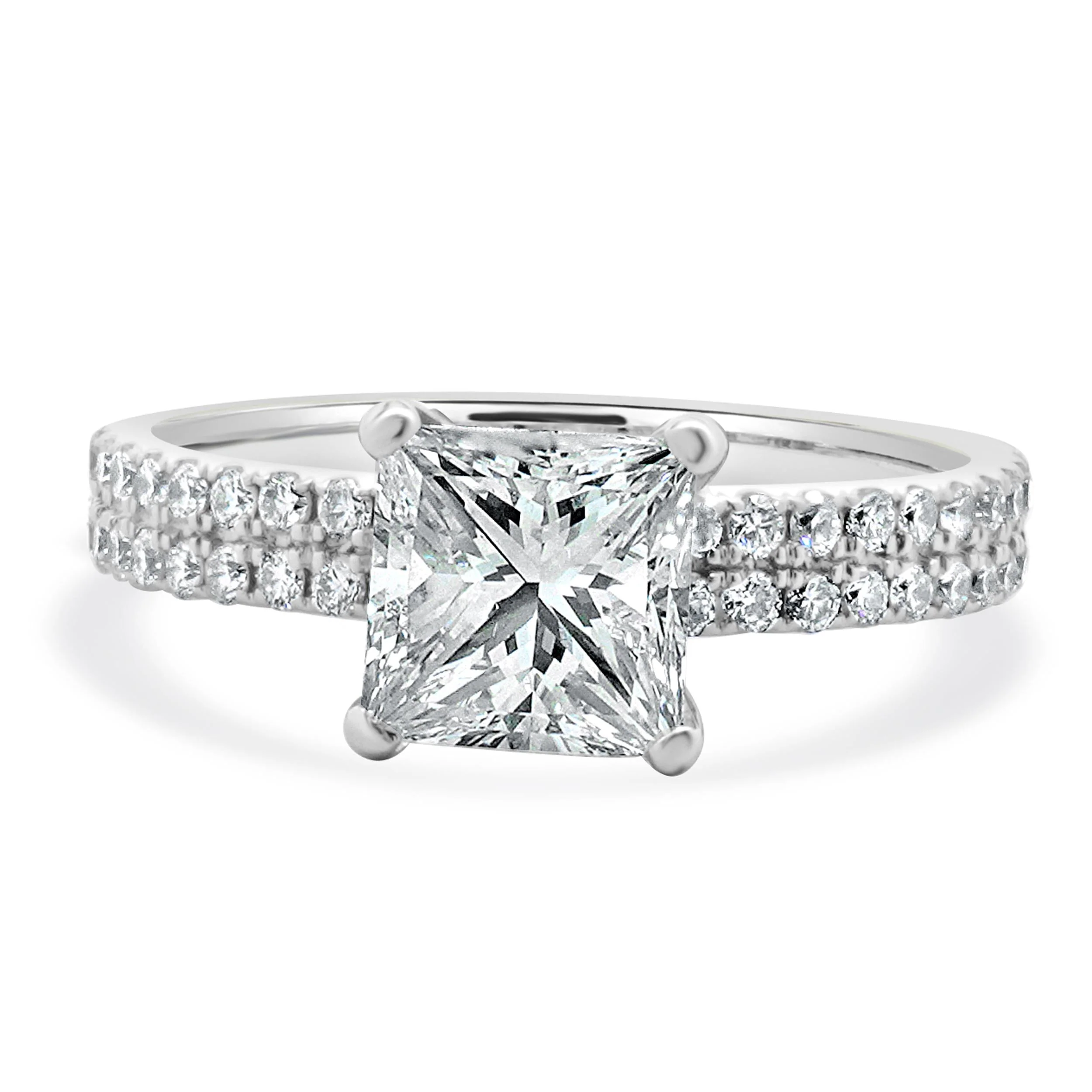 14 Karat White Gold Princess Cut Diamond Engagement Ring