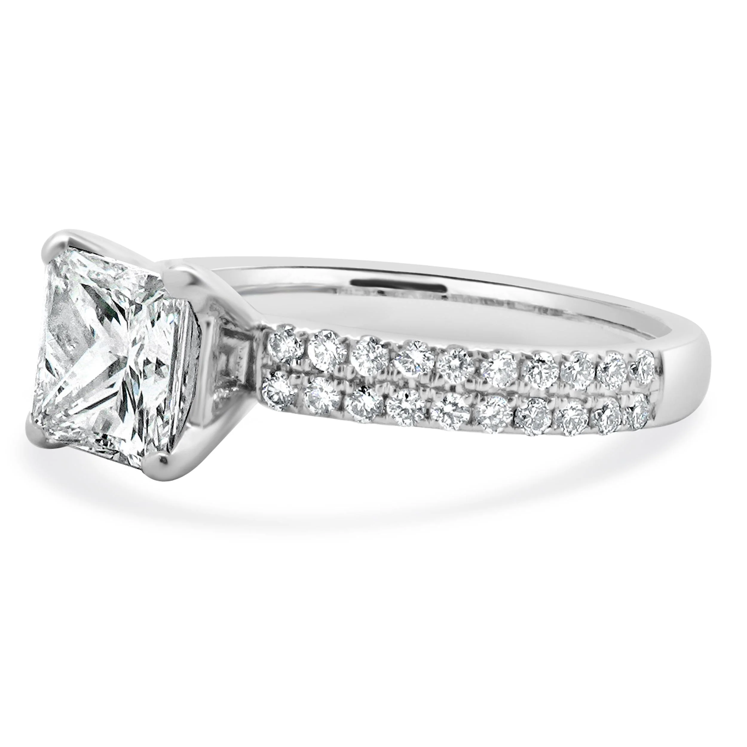 14 Karat White Gold Princess Cut Diamond Engagement Ring - Image 2