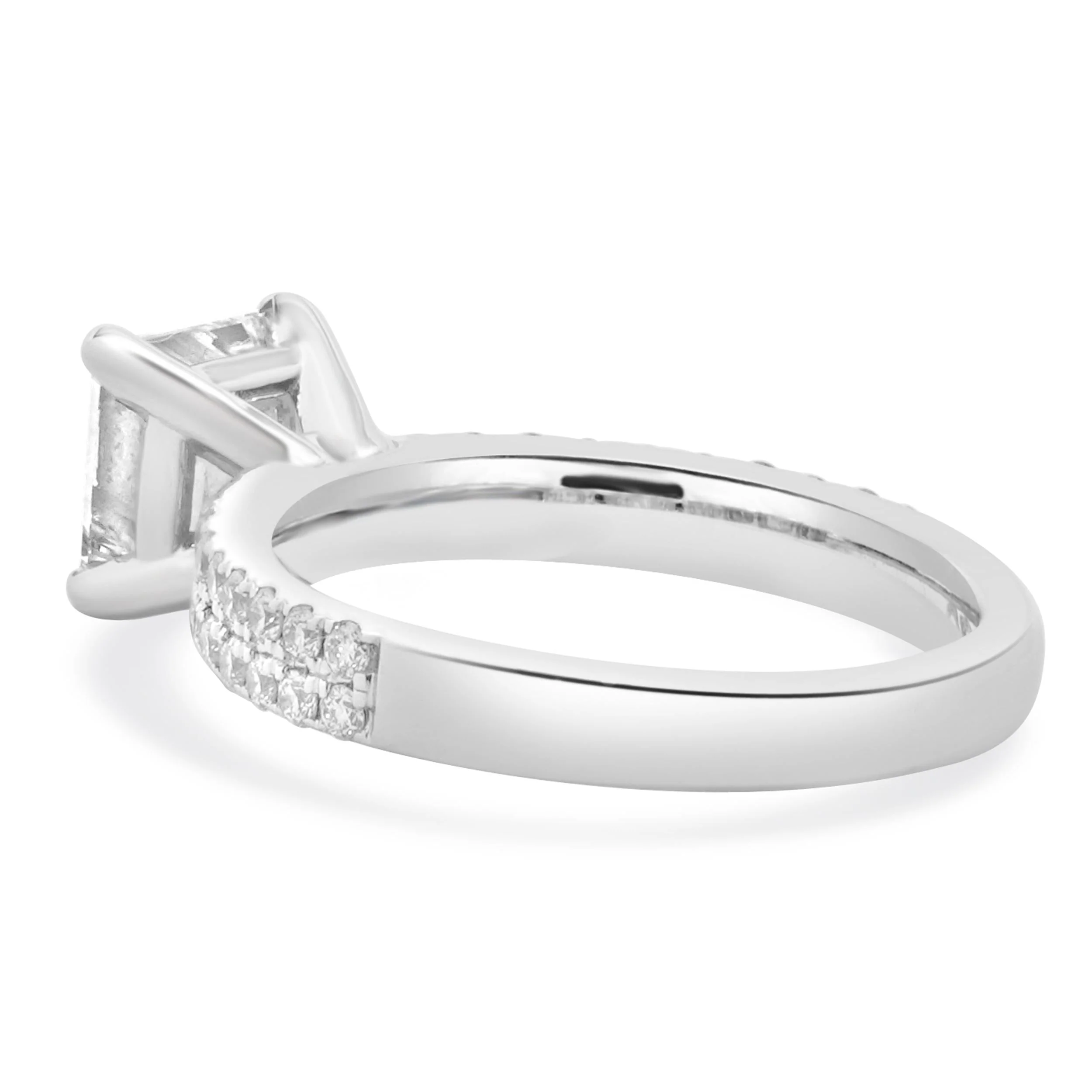 14 Karat White Gold Princess Cut Diamond Engagement Ring - Image 3