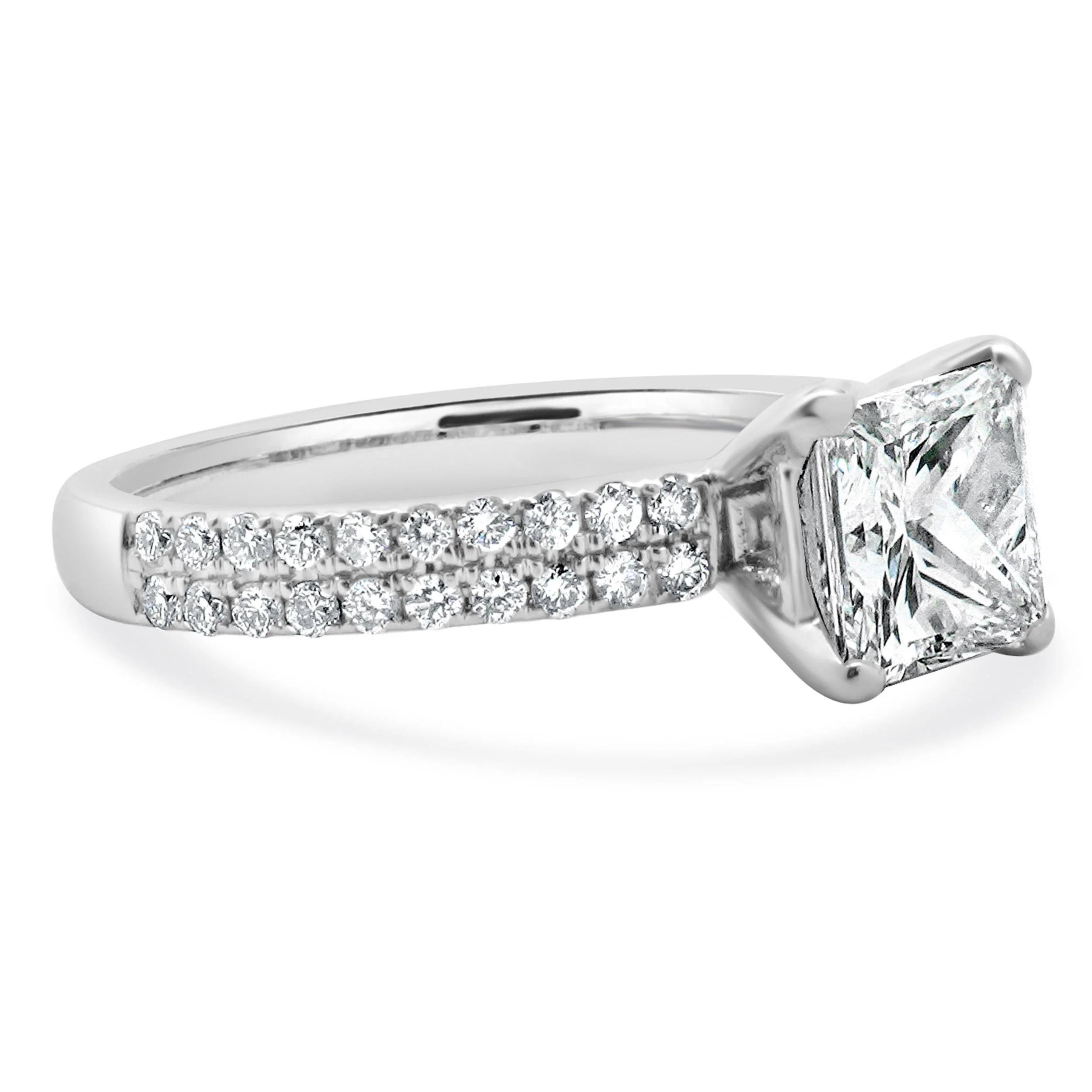 14 Karat White Gold Princess Cut Diamond Engagement Ring - Image 4
