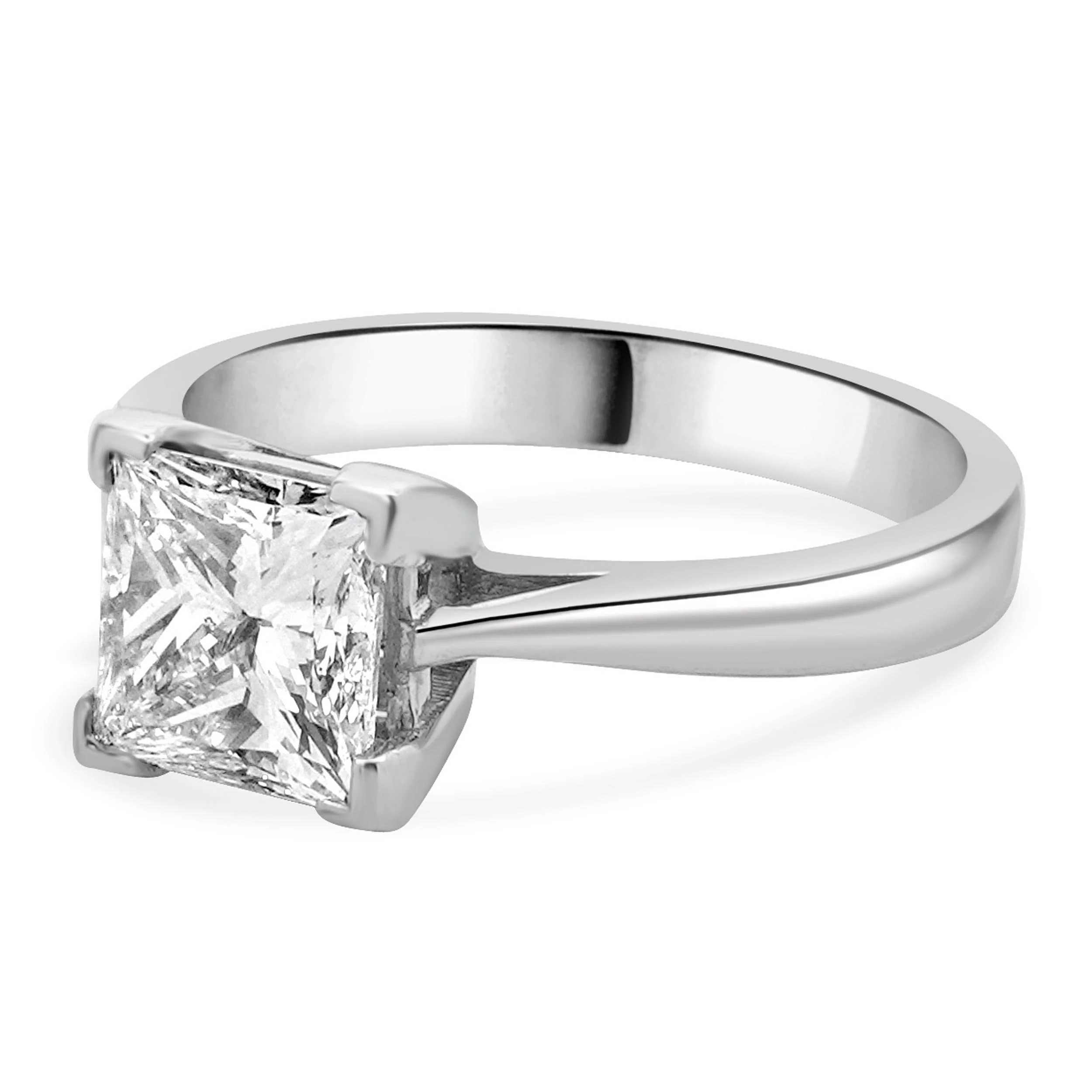 14 Karat White Gold Princess Cut Diamond Engagement Ring - Image 2