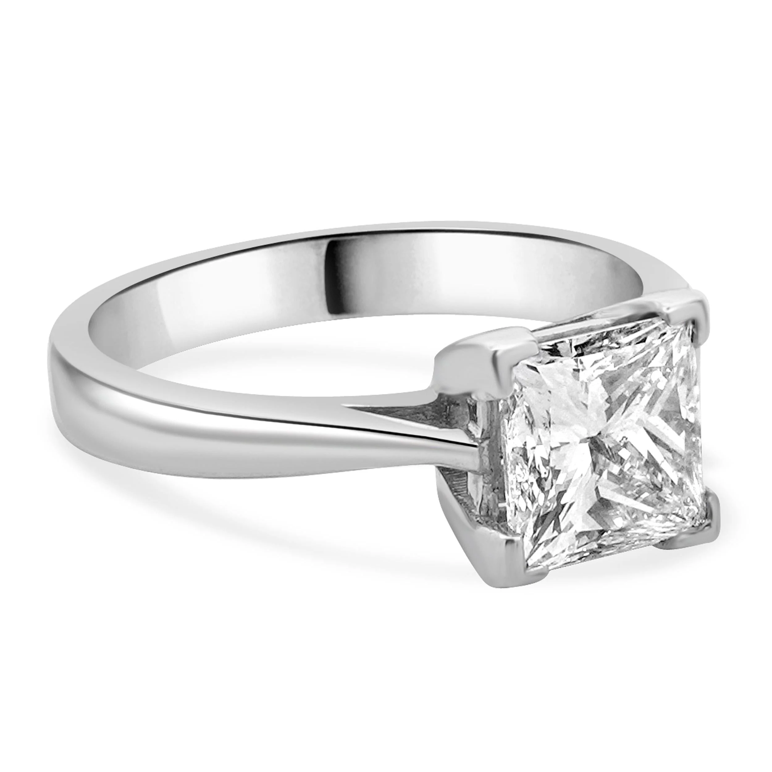 14 Karat White Gold Princess Cut Diamond Engagement Ring - Image 4