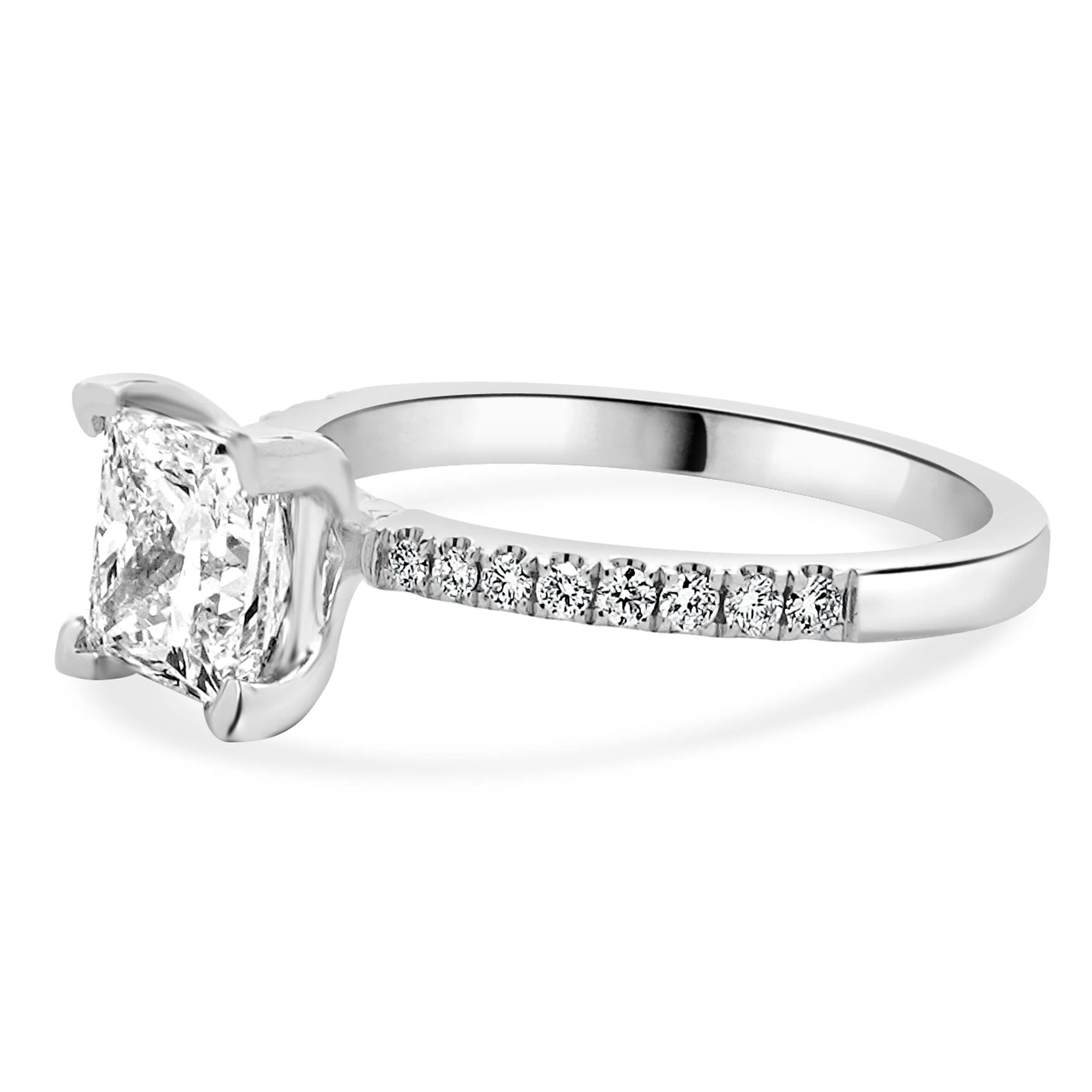 14 Karat White Gold Princess Cut Diamond Engagement Ring - Image 2