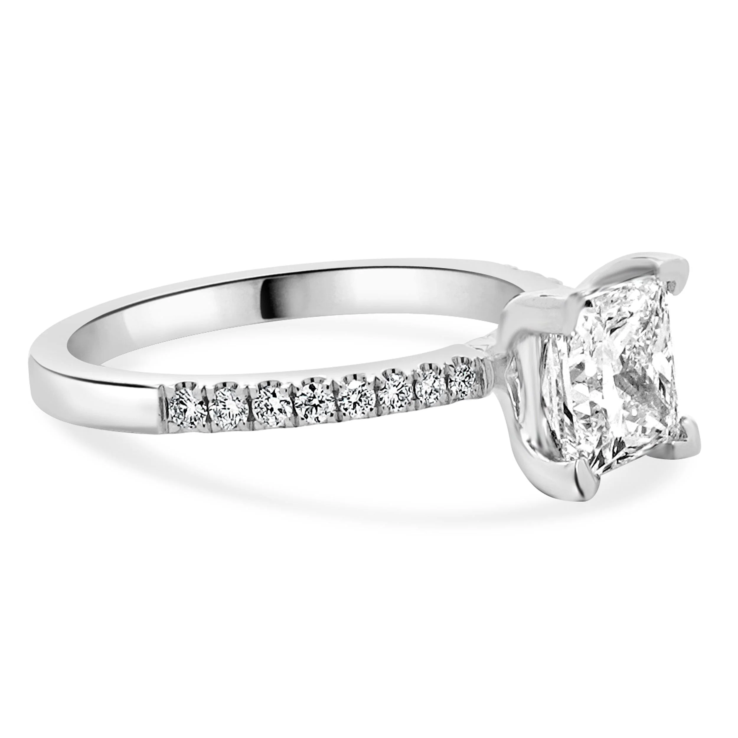 14 Karat White Gold Princess Cut Diamond Engagement Ring - Image 3
