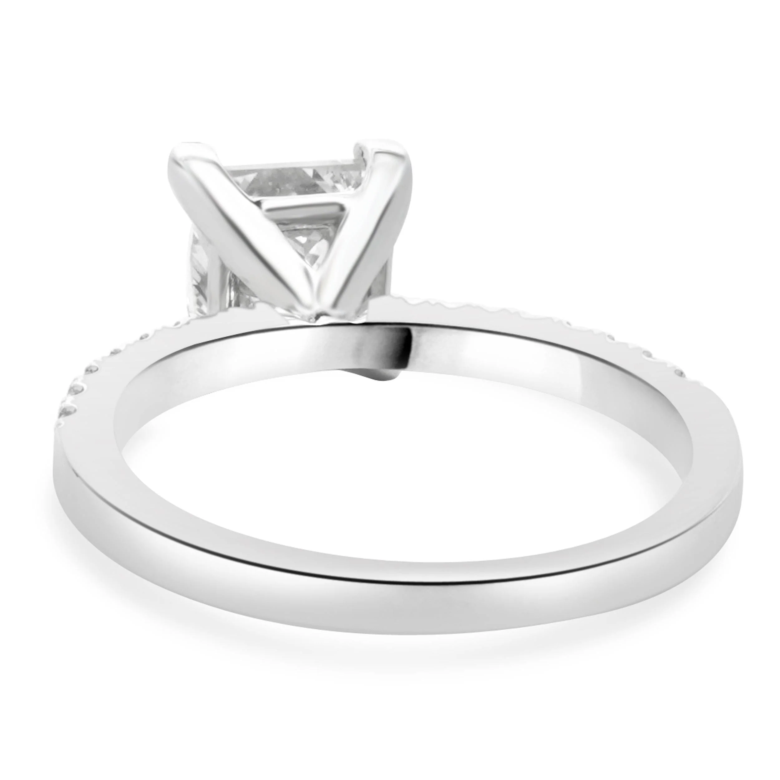 14 Karat White Gold Princess Cut Diamond Engagement Ring - Image 4