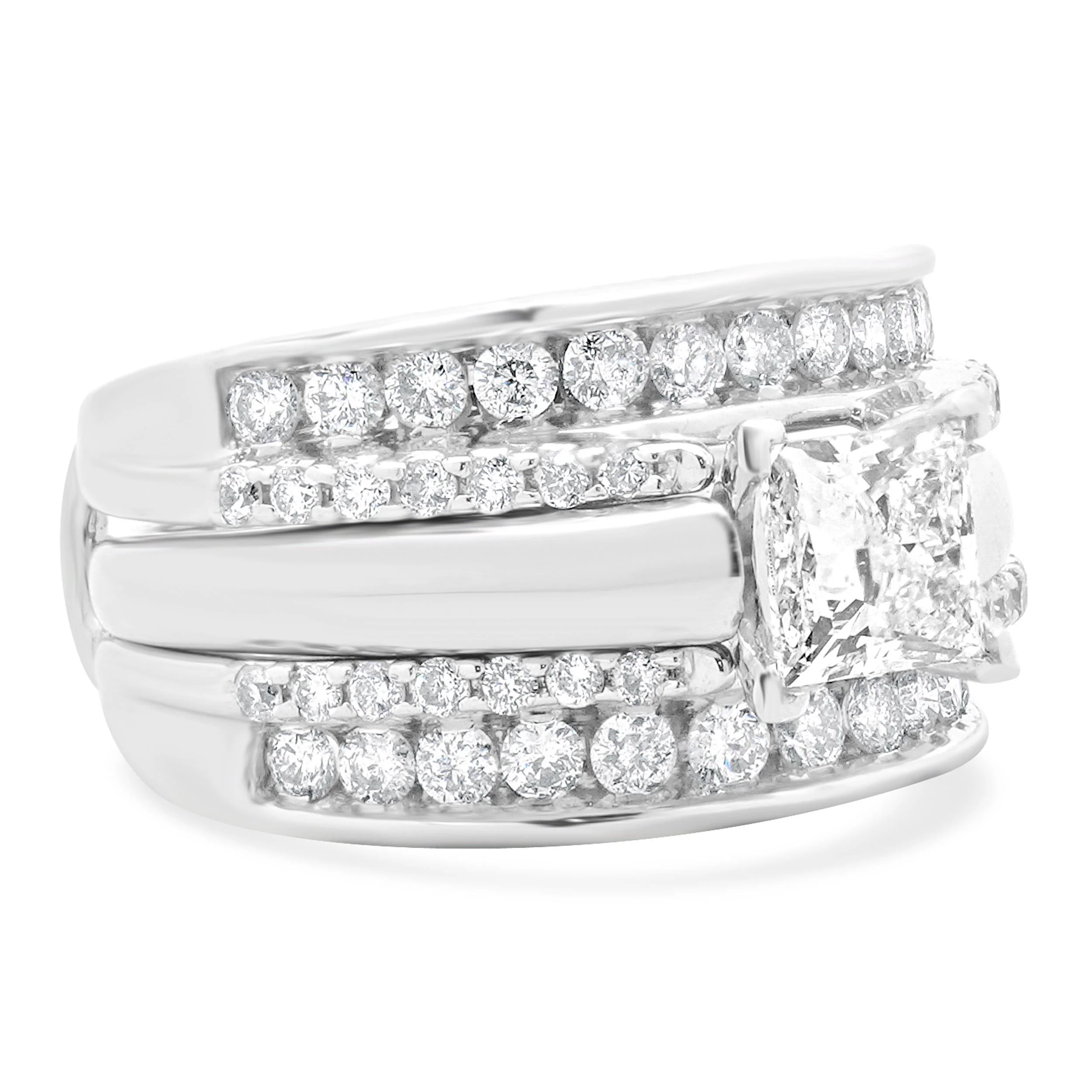 14 Karat White Gold Princess Cut Diamond Engagement Ring - Image 2