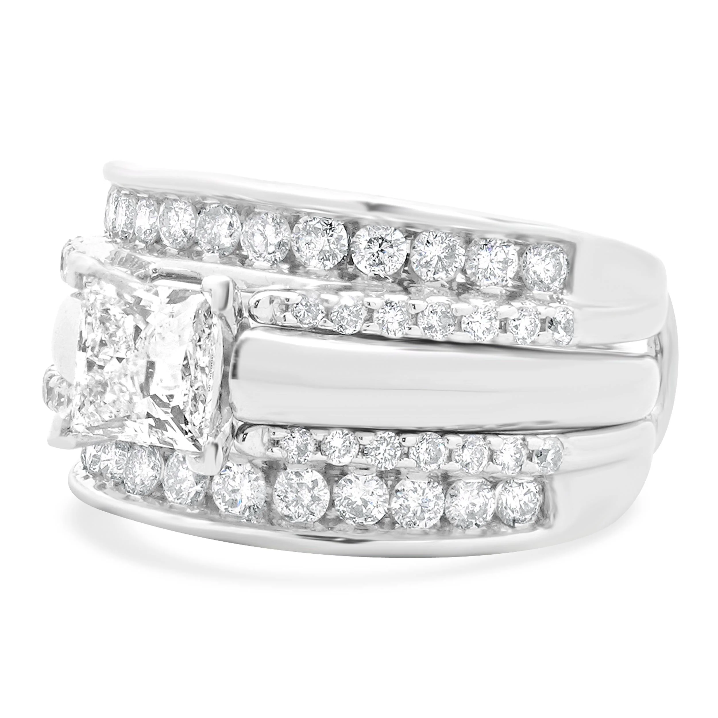 14 Karat White Gold Princess Cut Diamond Engagement Ring - Image 3