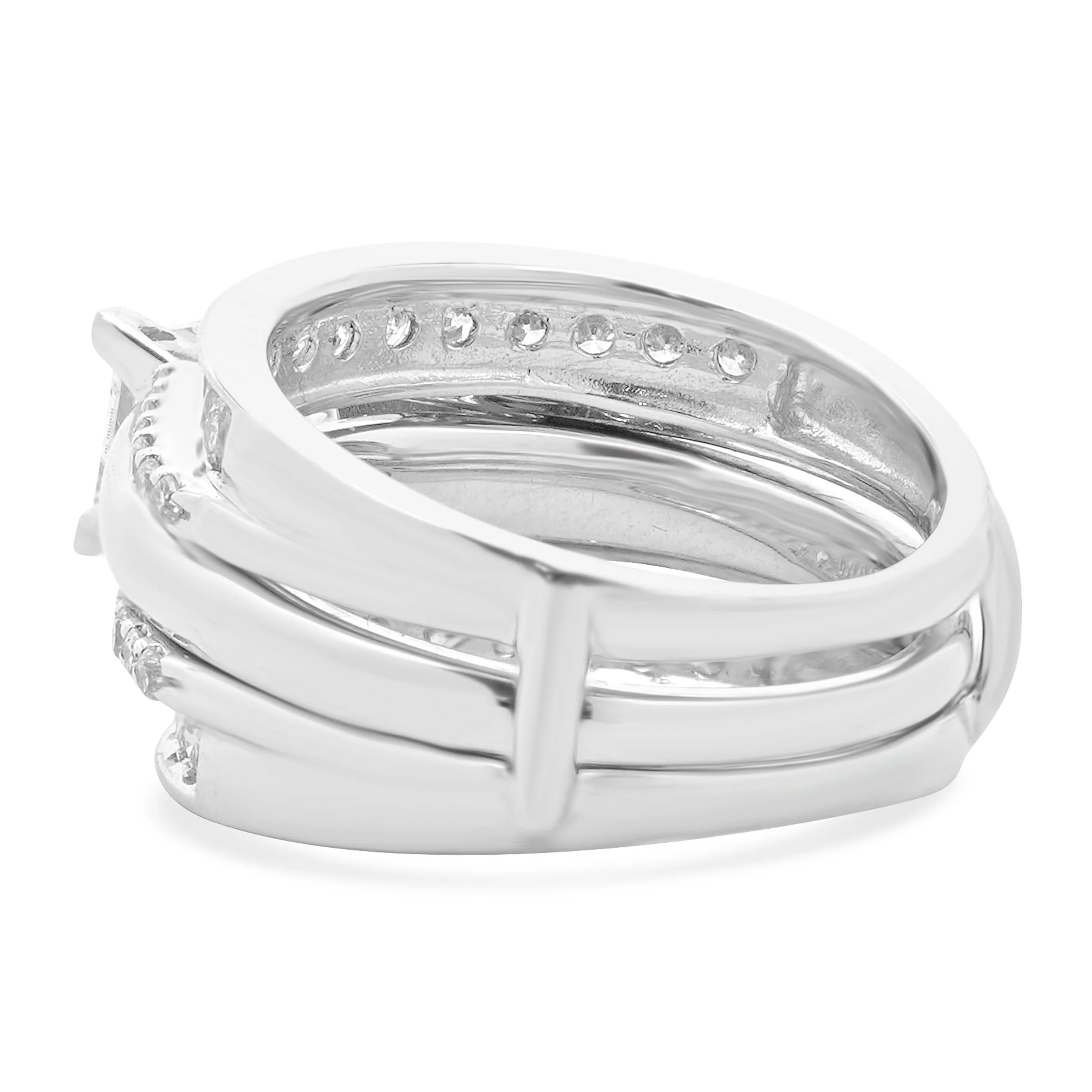 14 Karat White Gold Princess Cut Diamond Engagement Ring - Image 4