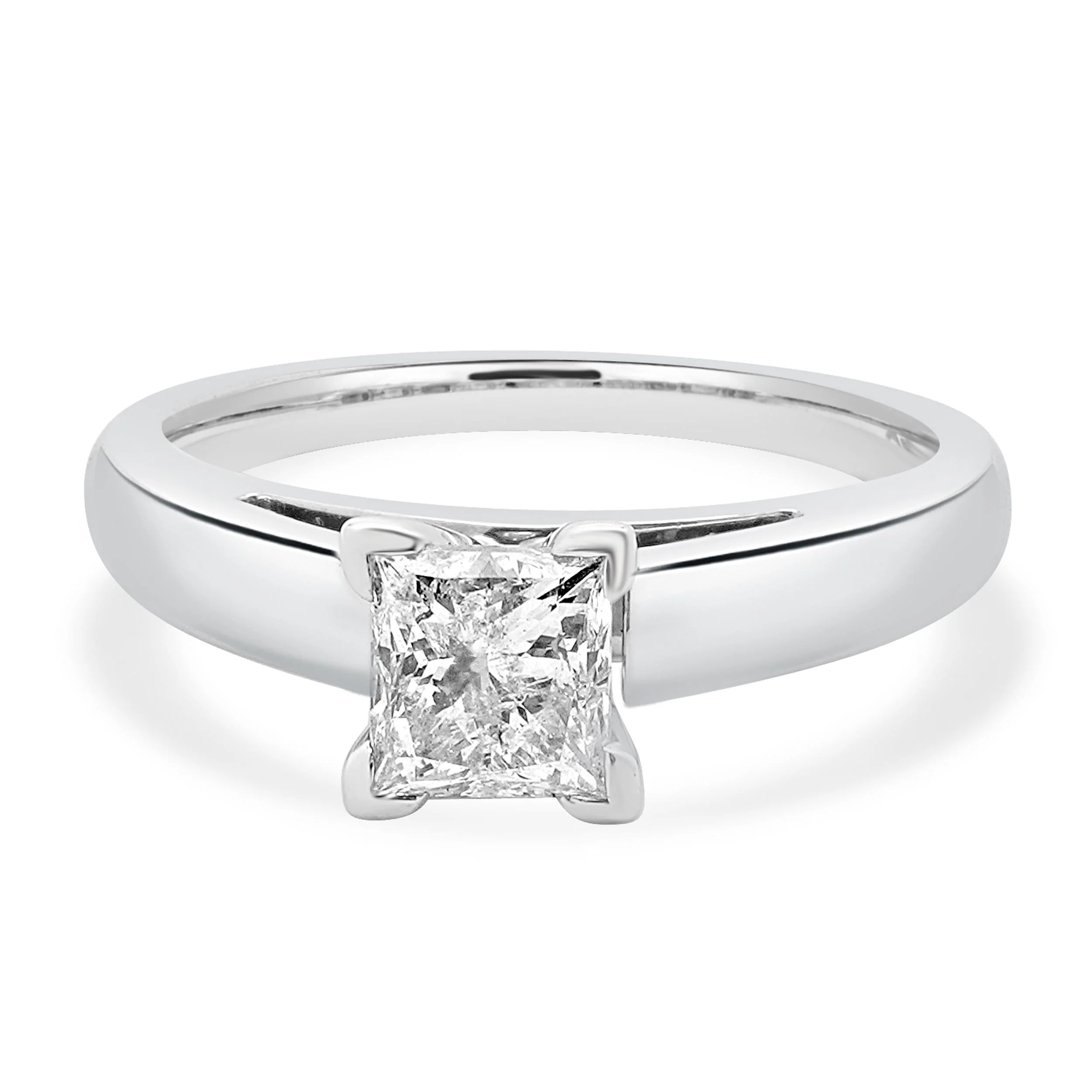 14 Karat White Gold Princess Cut Diamond Engagement Ring