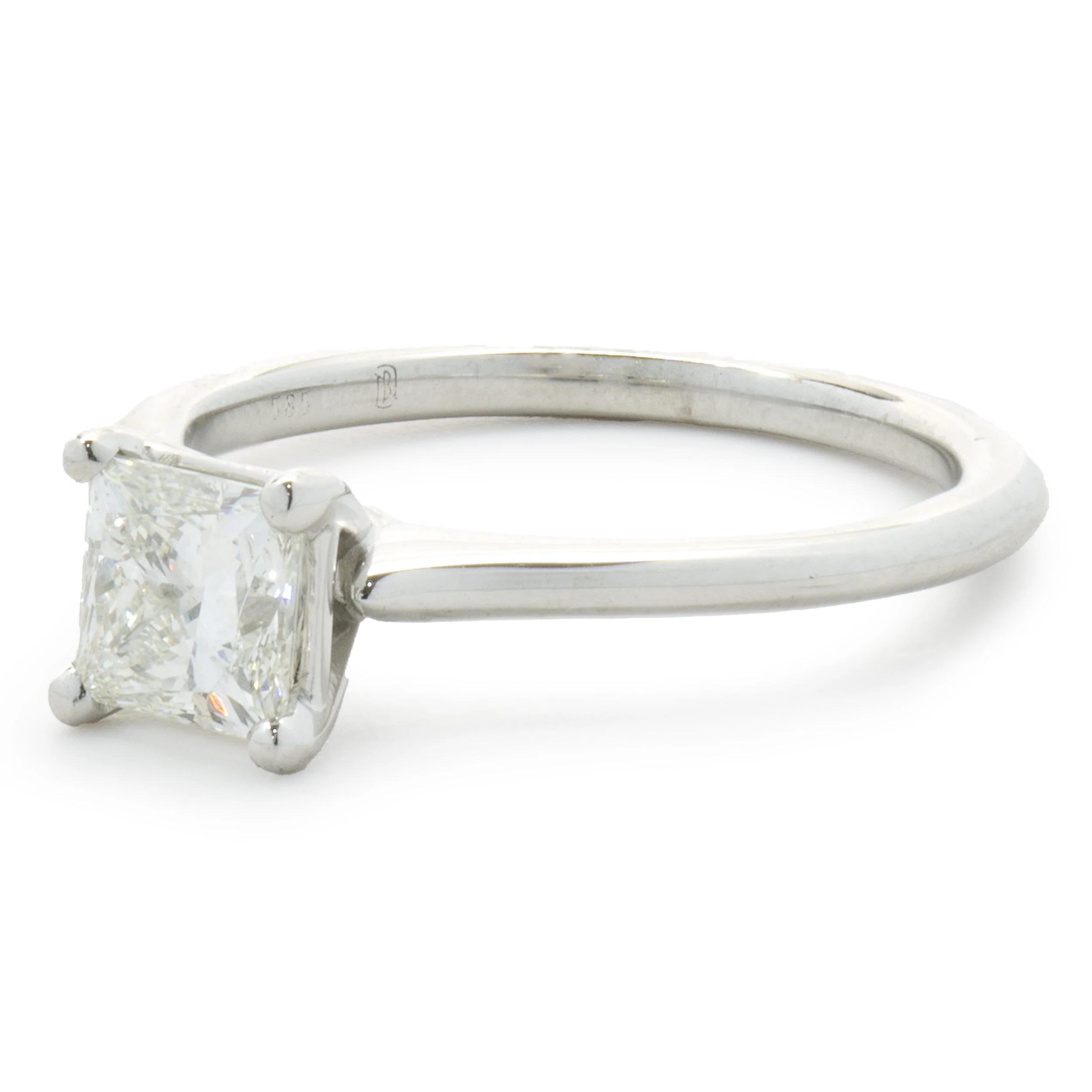 14 Karat White Gold Princess Cut Diamond Engagement Ring - Image 2
