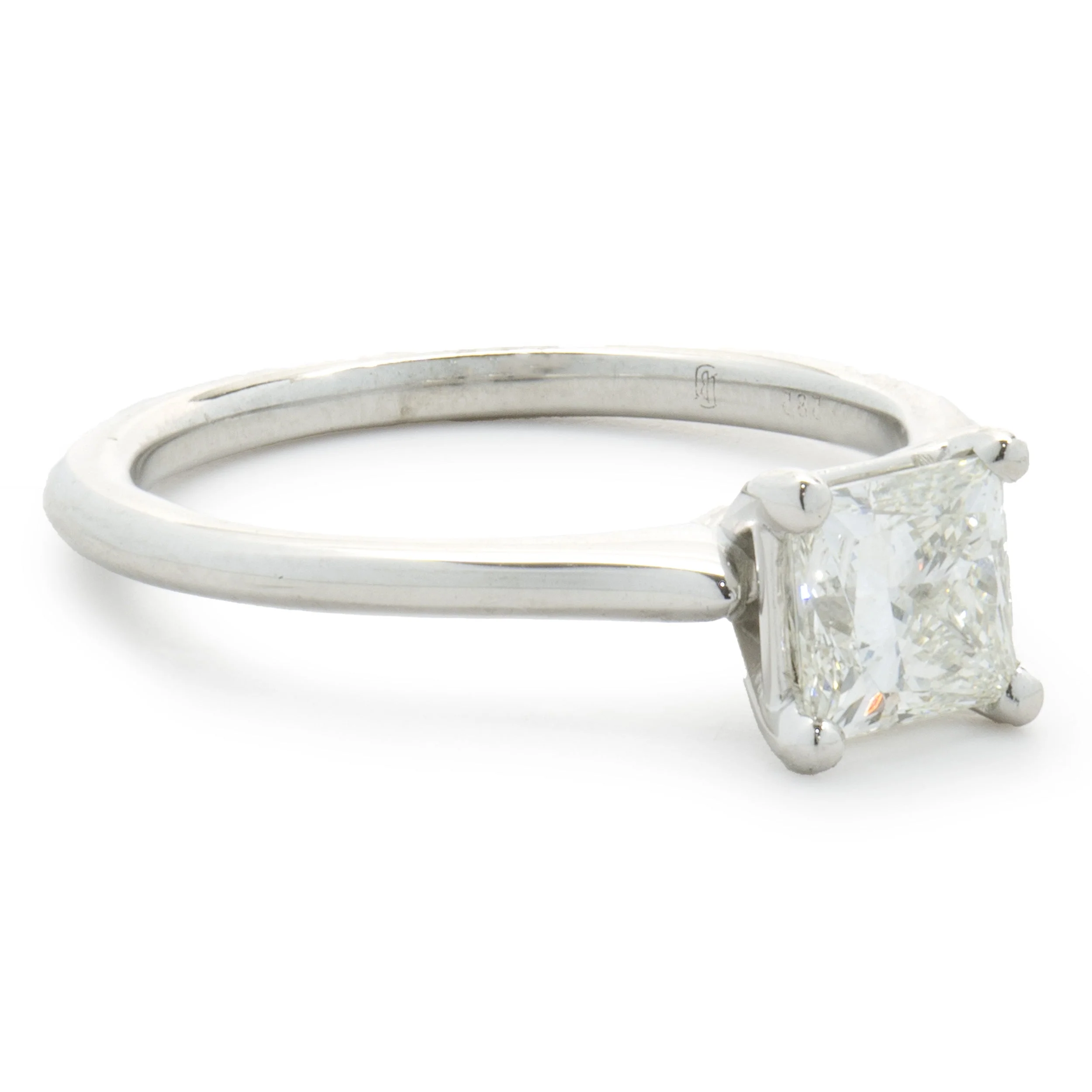 14 Karat White Gold Princess Cut Diamond Engagement Ring - Image 4