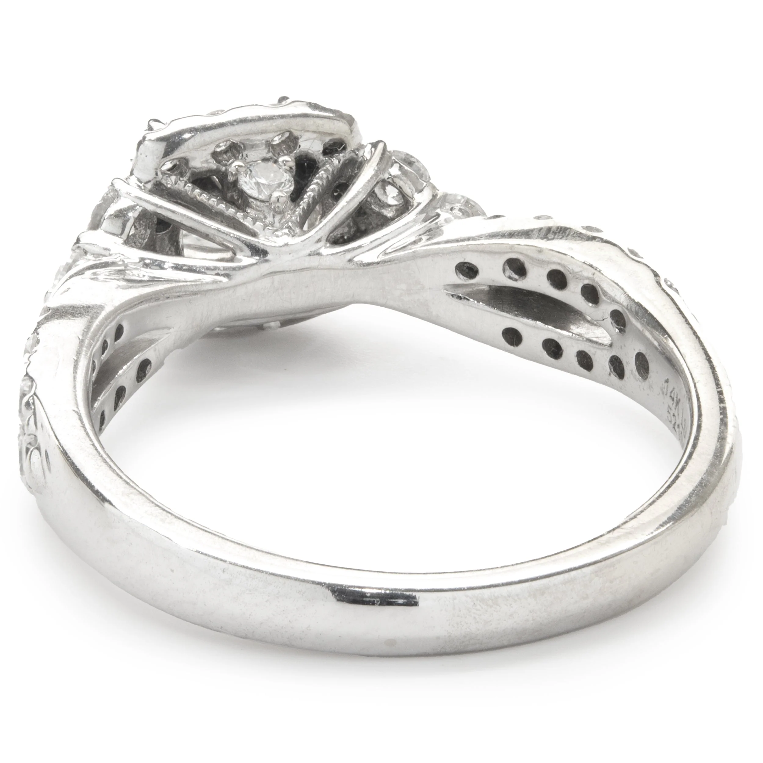 14 Karat White Gold Princess Cut Diamond Engagement Ring - Image 3