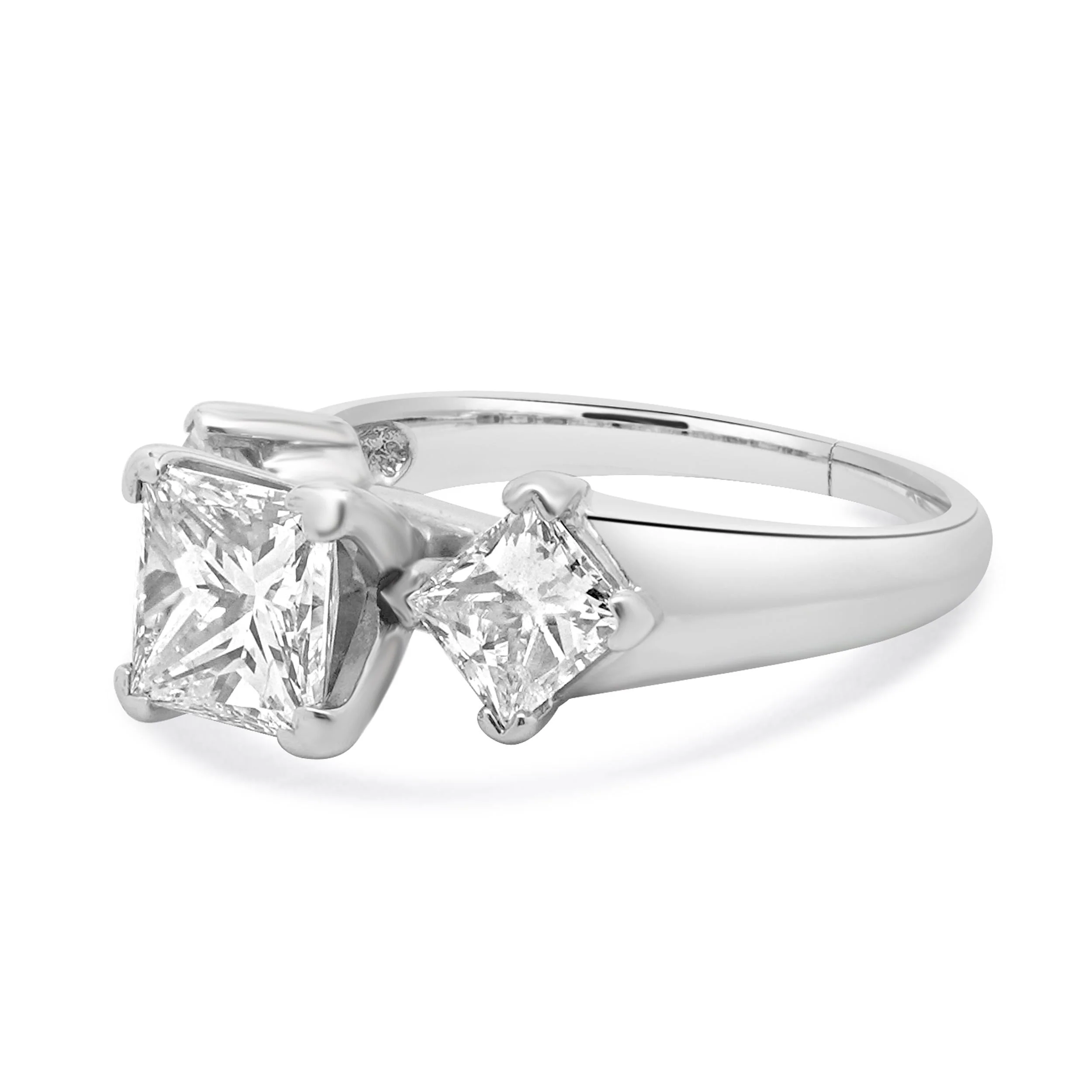 14 Karat White Gold Princess Cut Diamond Engagement Ring - Image 2