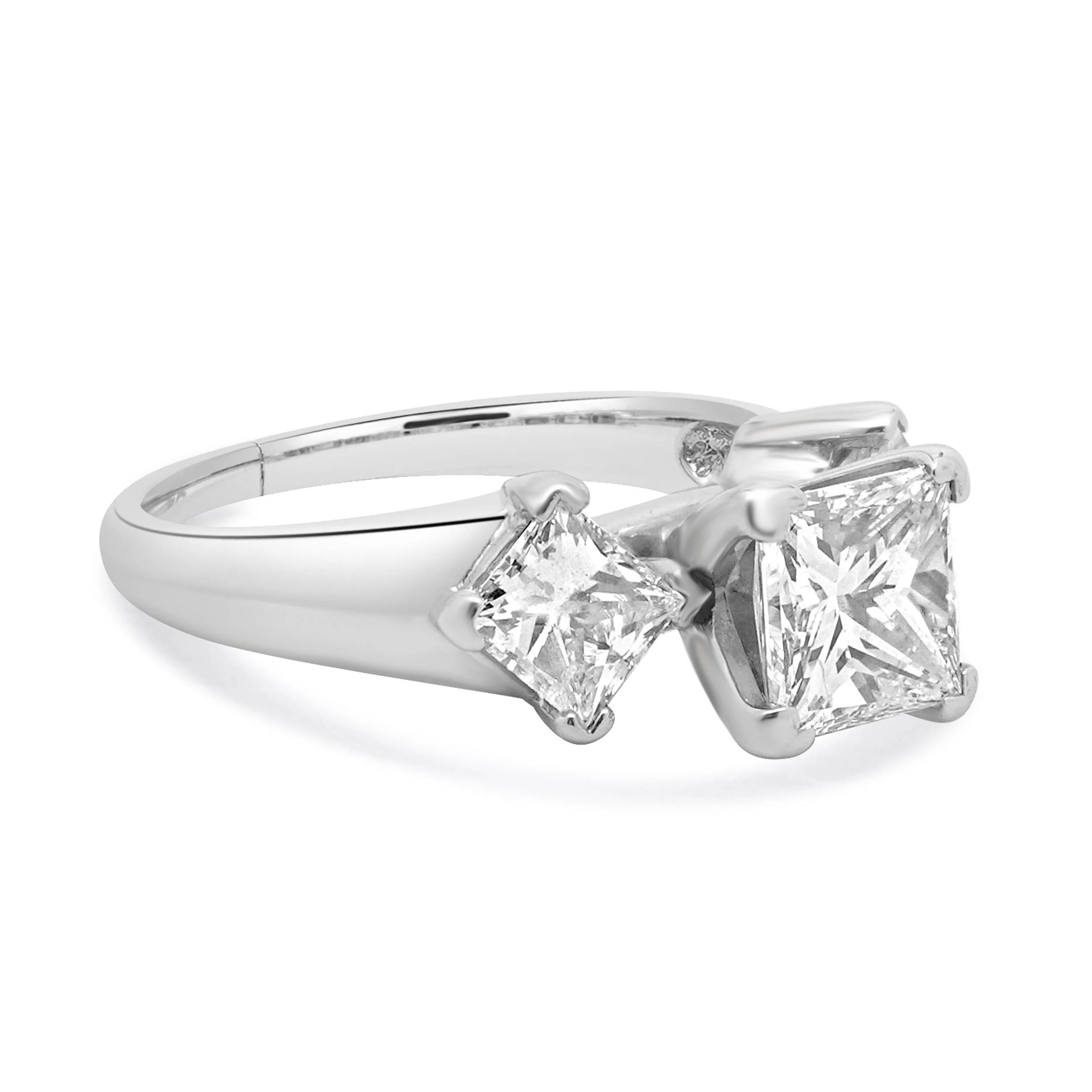 14 Karat White Gold Princess Cut Diamond Engagement Ring - Image 4