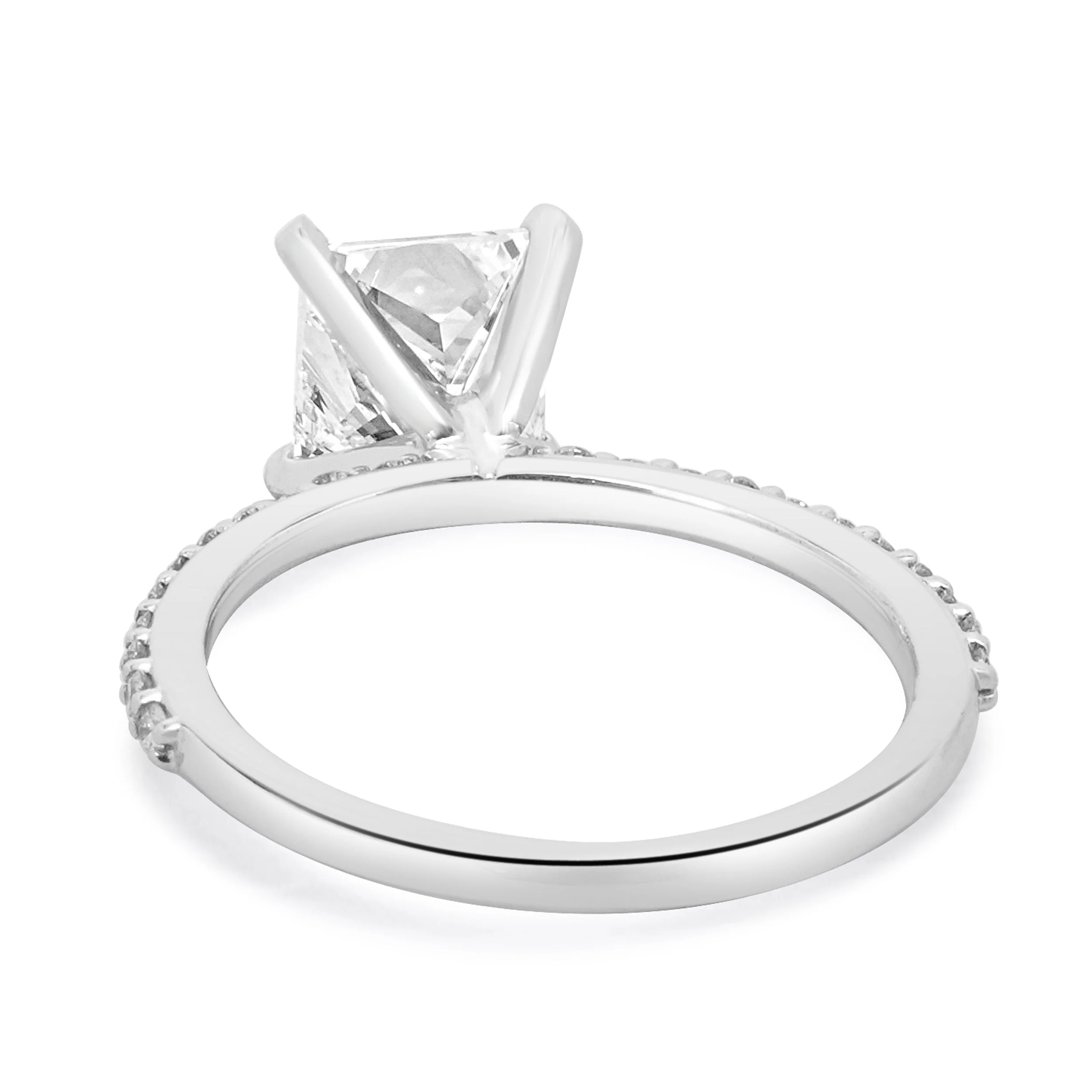 14 Karat White Gold Princess Cut Diamond Engagement Ring - Image 3