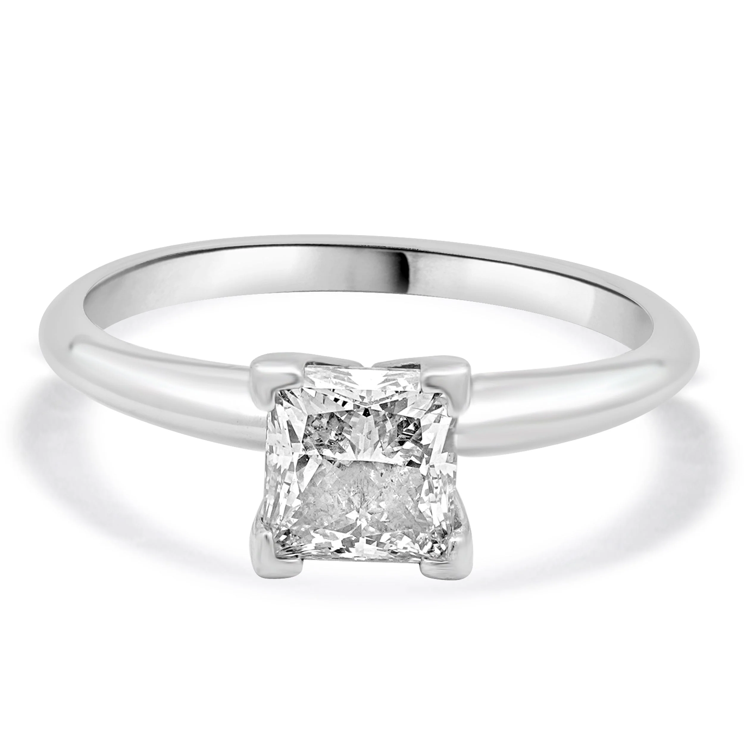 14 Karat White Gold Princess Cut Diamond Engagement Ring
