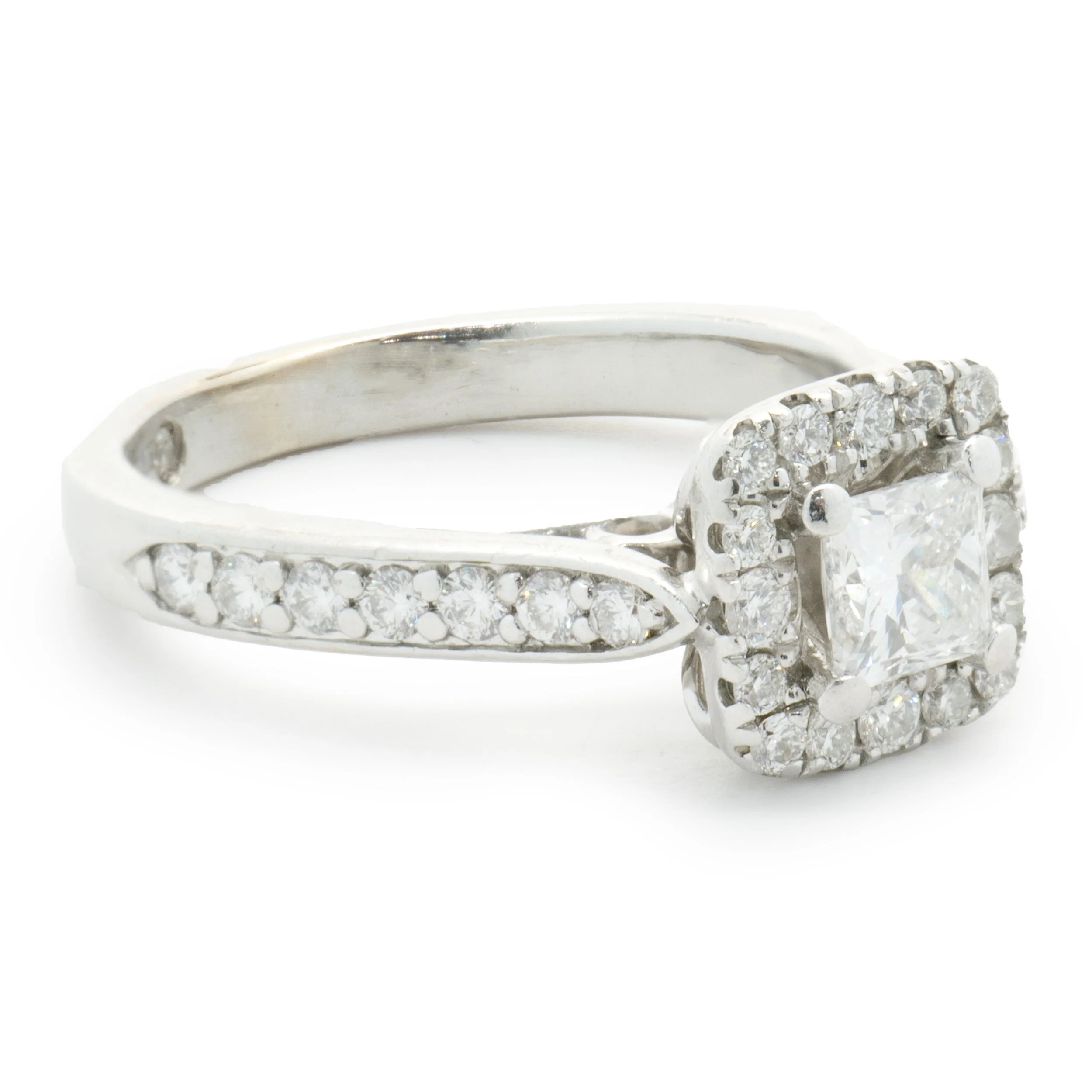 14 Karat White Gold Princess Cut Diamond Engagement Ring - Image 4