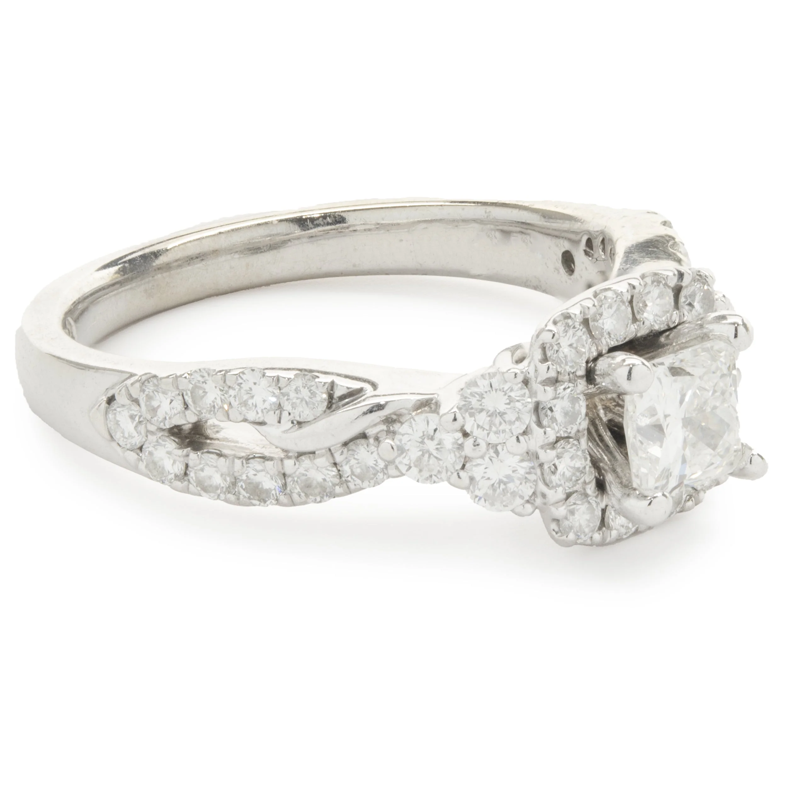 14 Karat White Gold Princess Cut Diamond Engagement Ring - Image 4