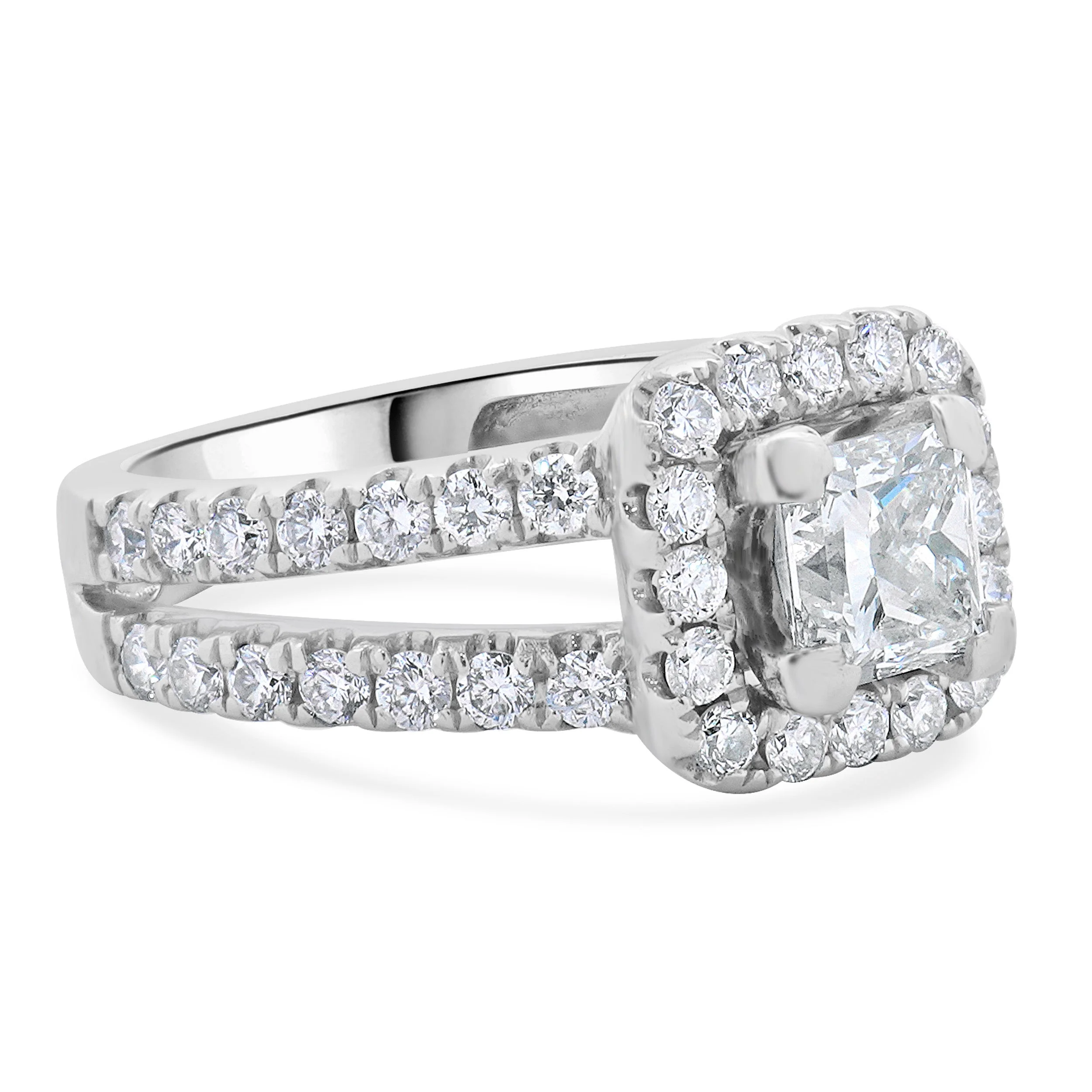 14 Karat White Gold Princess Cut Diamond Engagement Ring - Image 4