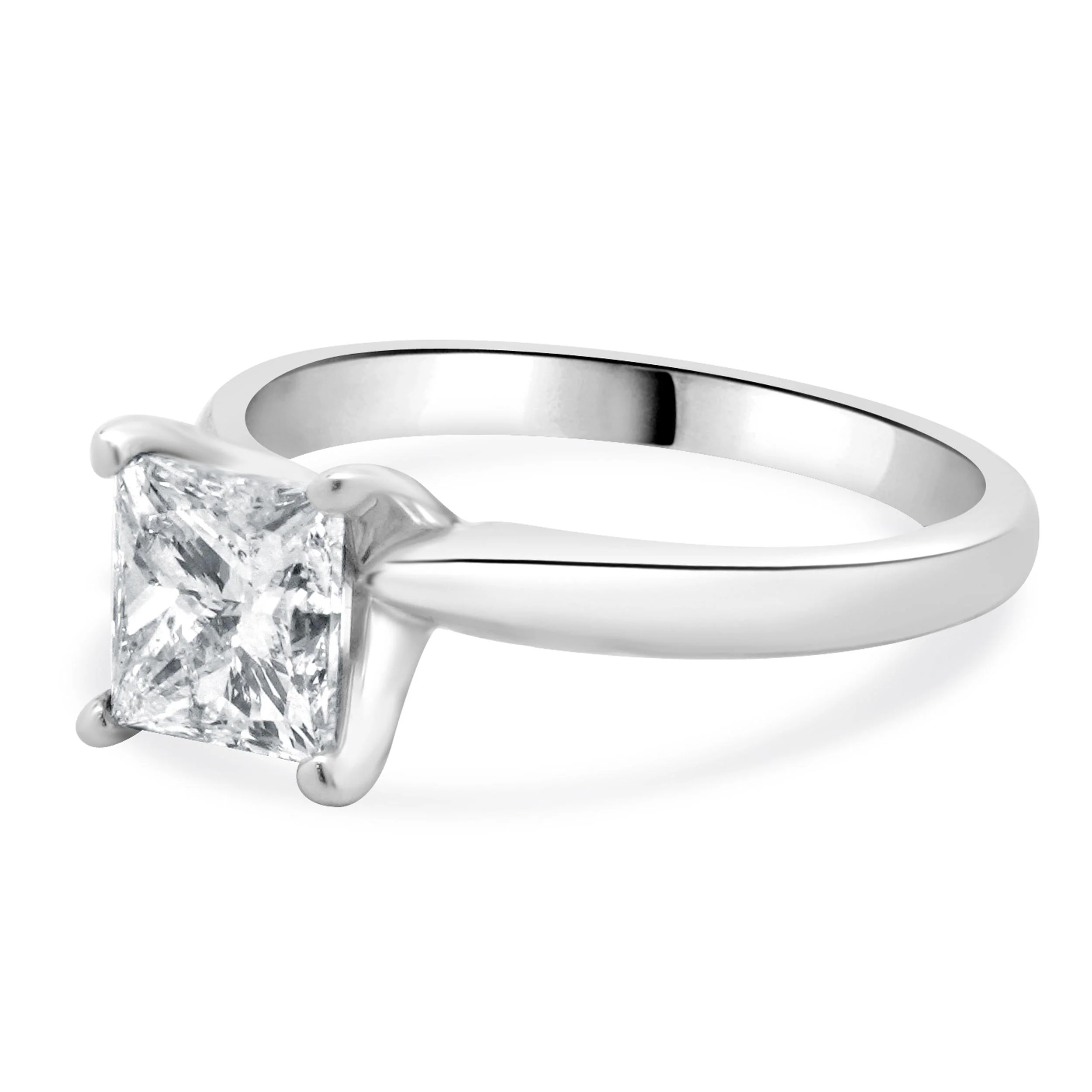 14 Karat White Gold Princess Cut Diamond Engagement Ring - Image 2