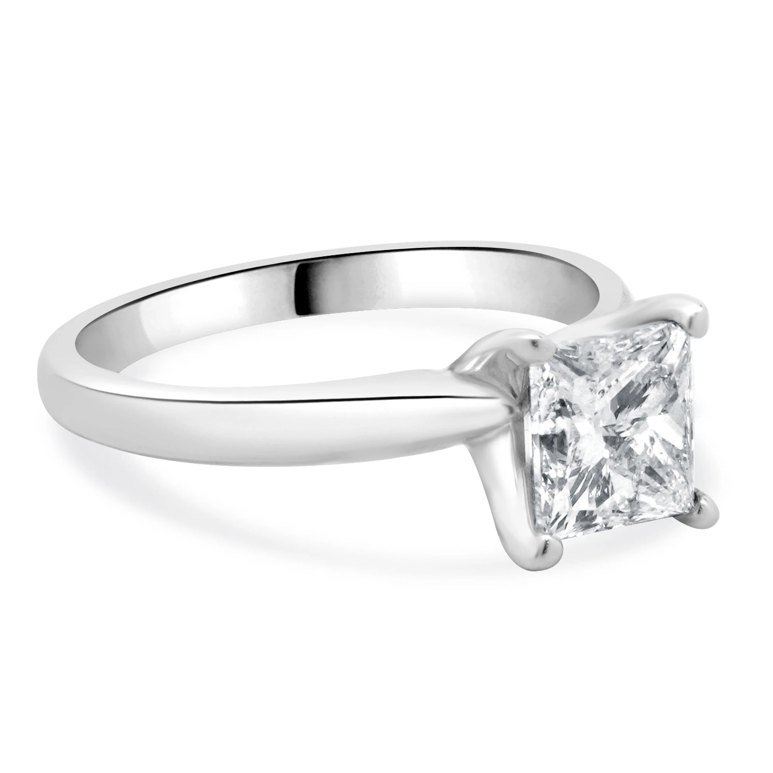14 Karat White Gold Princess Cut Diamond Engagement Ring - Image 4