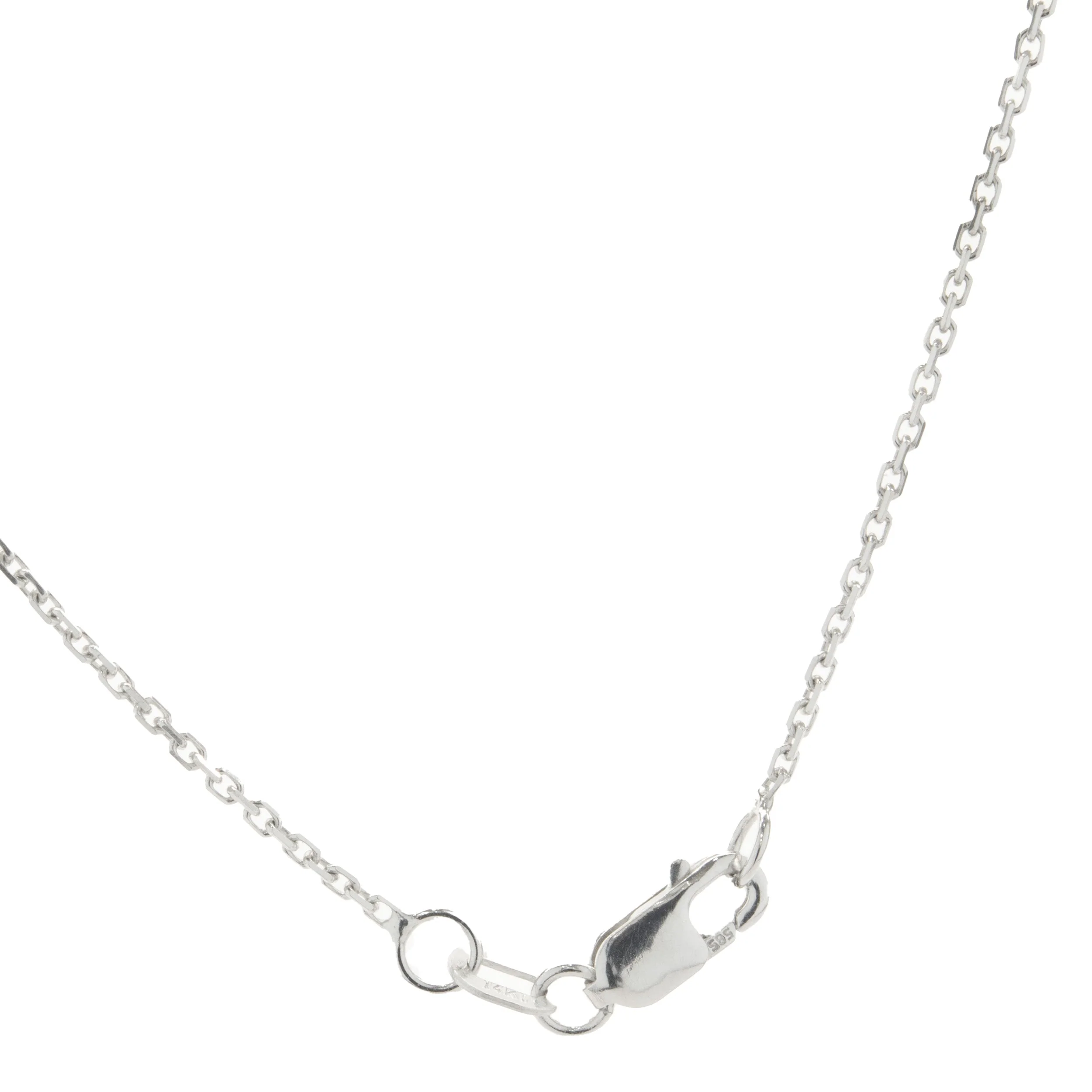 14 Karat White Gold Princess Cut Diamond Halo Necklace - Image 4