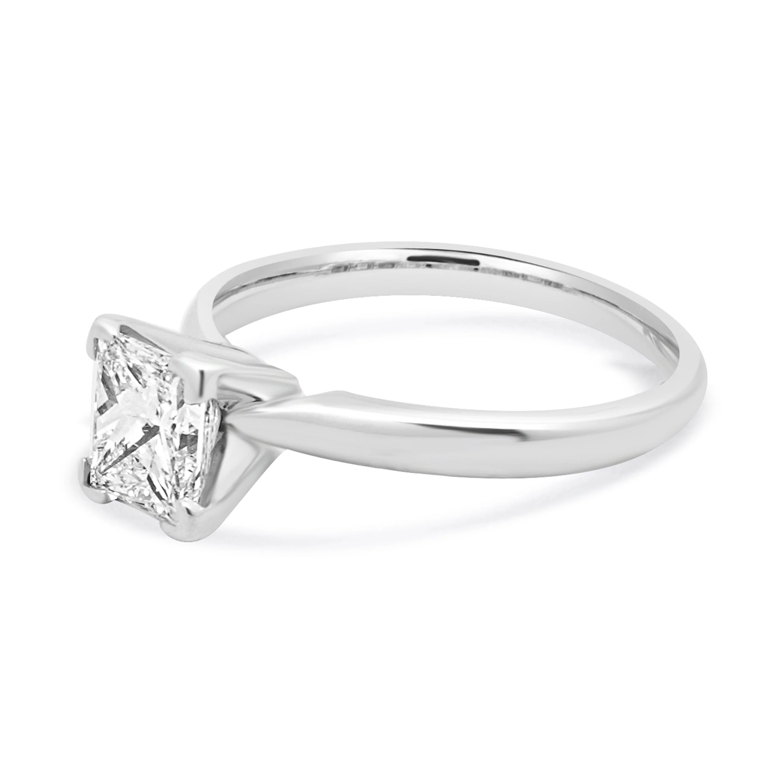 14 Karat White Gold Princess Cut Diamond Solitaire Engagement Ring - Image 2