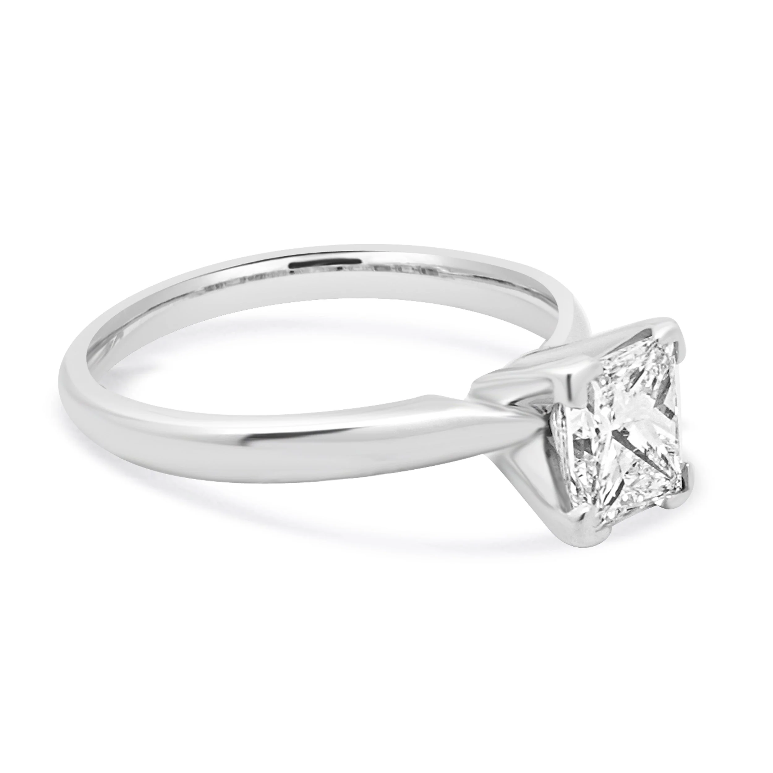 14 Karat White Gold Princess Cut Diamond Solitaire Engagement Ring - Image 4