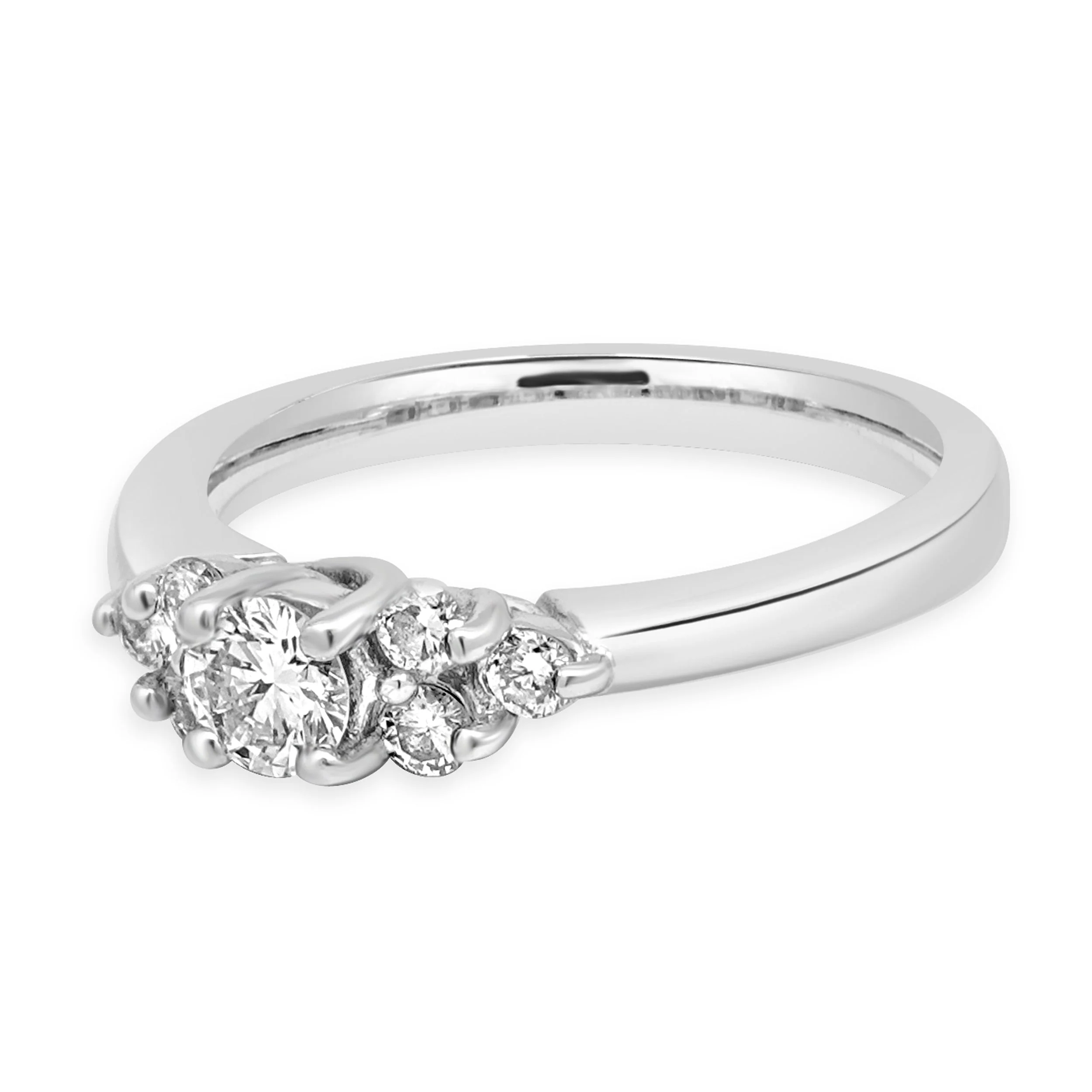 14 Karat White Gold Prong Set Round Brilliant Cut Diamond Engagement Ring - Image 2