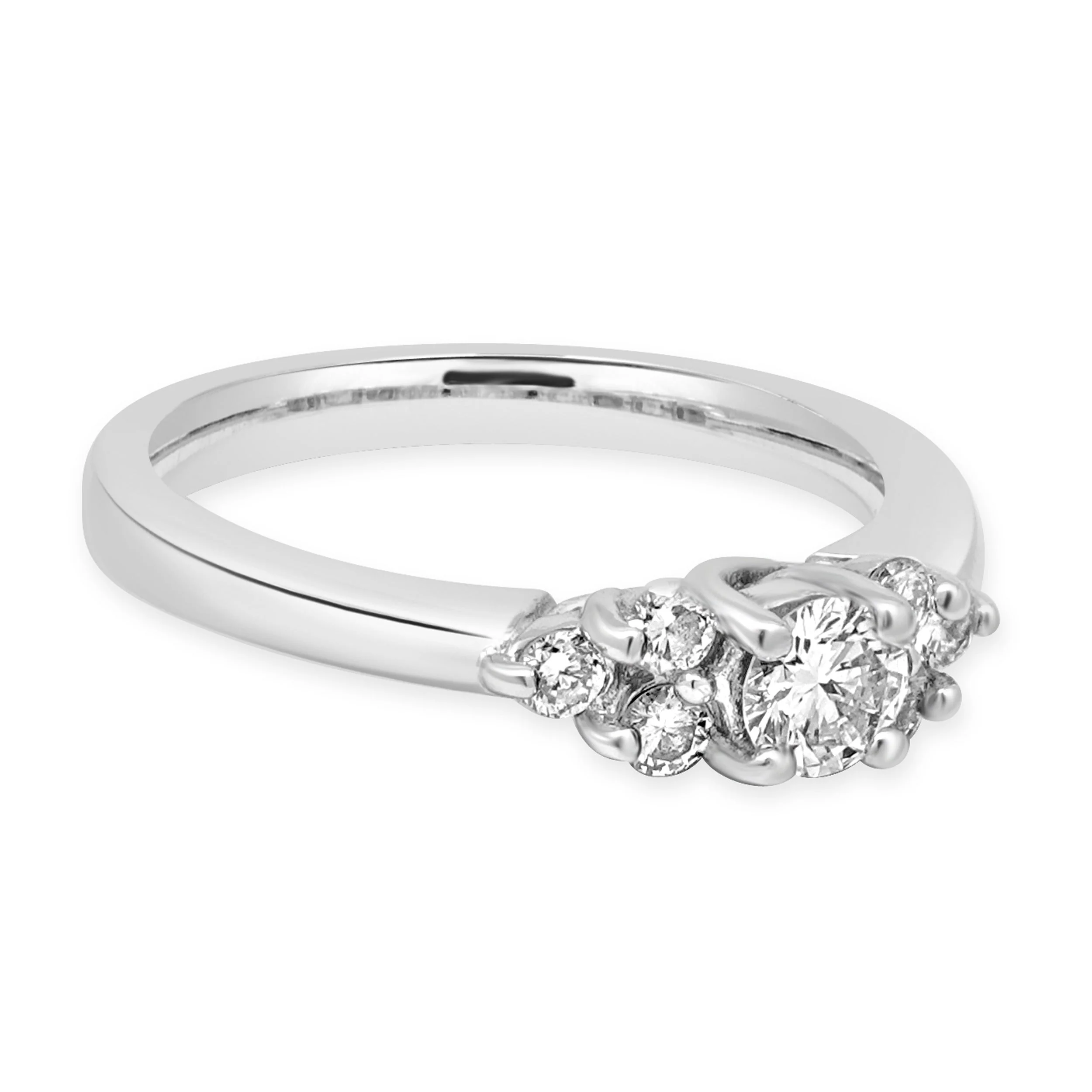 14 Karat White Gold Prong Set Round Brilliant Cut Diamond Engagement Ring - Image 3