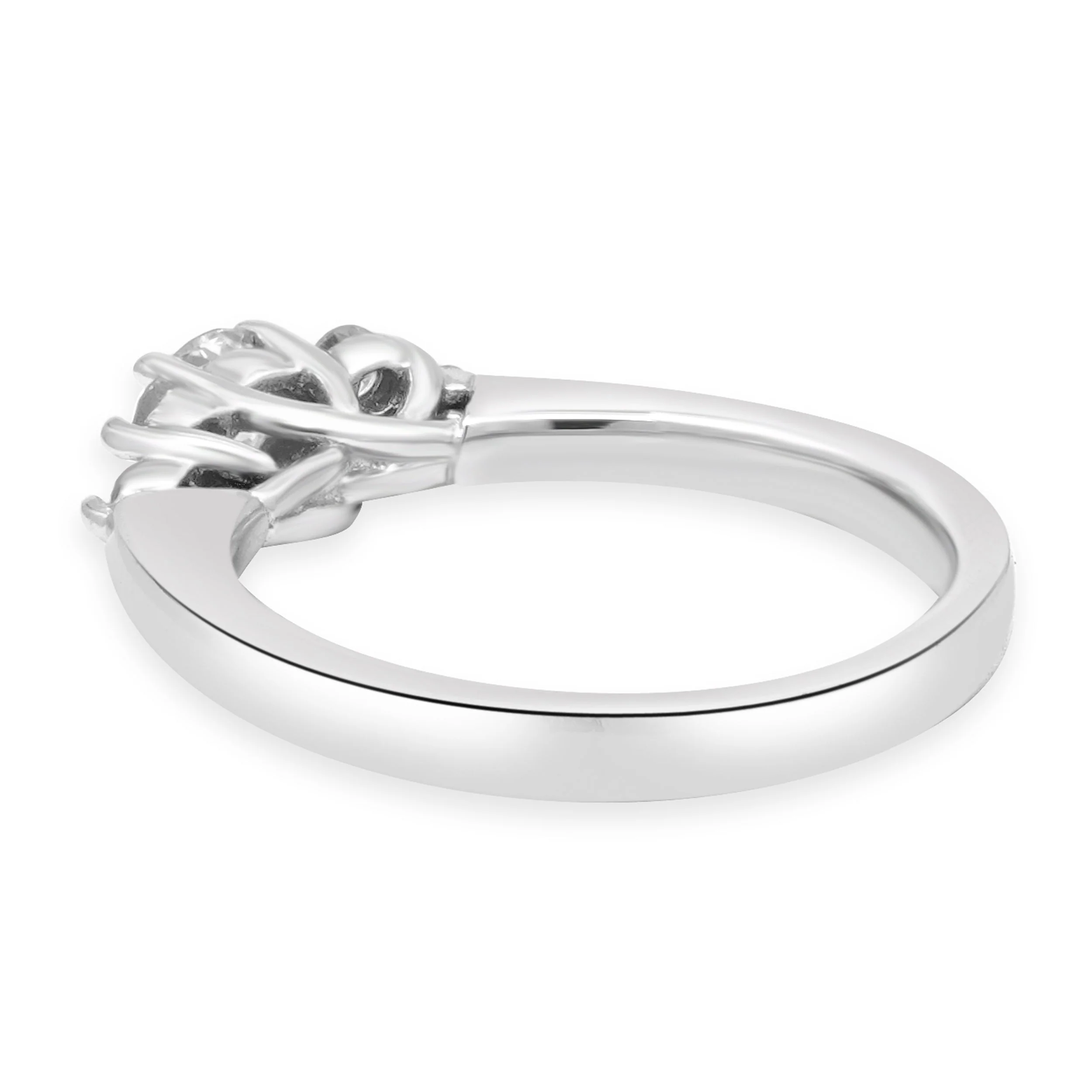 14 Karat White Gold Prong Set Round Brilliant Cut Diamond Engagement Ring - Image 4