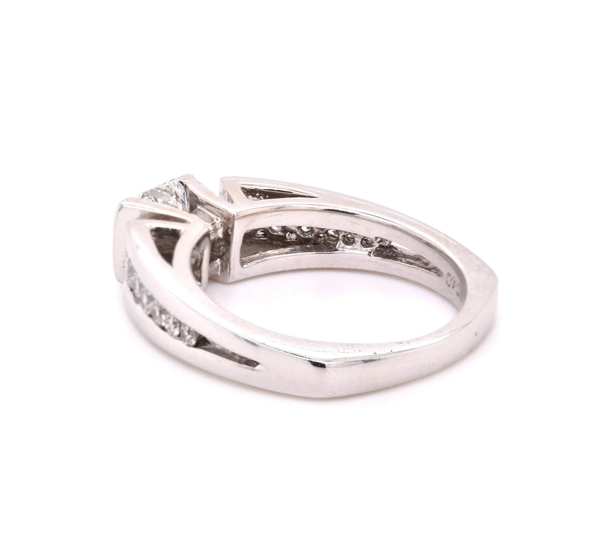 14 Karat White Gold Quad set Diamond Engagement Ring - Image 4