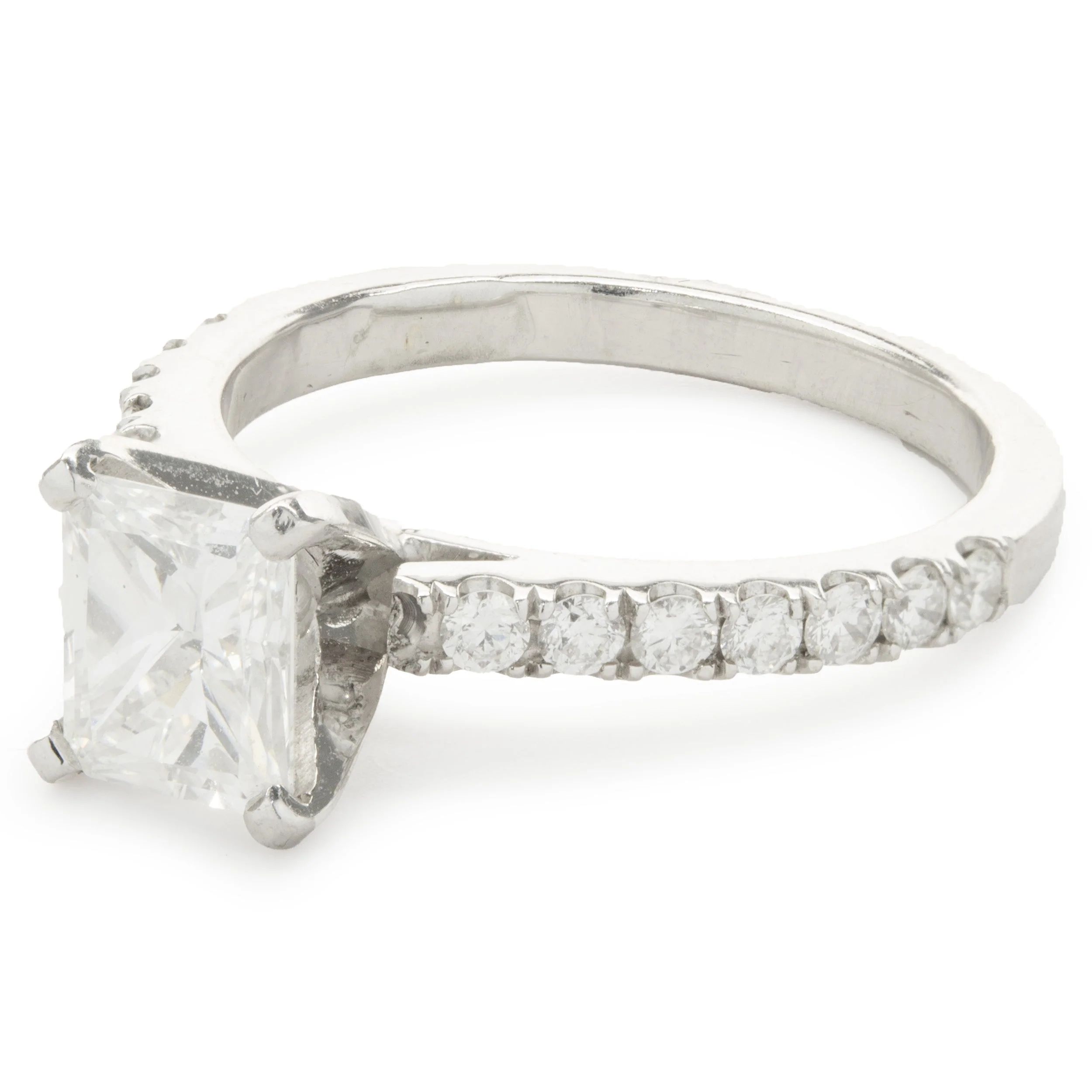 14 Karat White Gold Radiant Cut Diamond Engagement Ring - Image 4