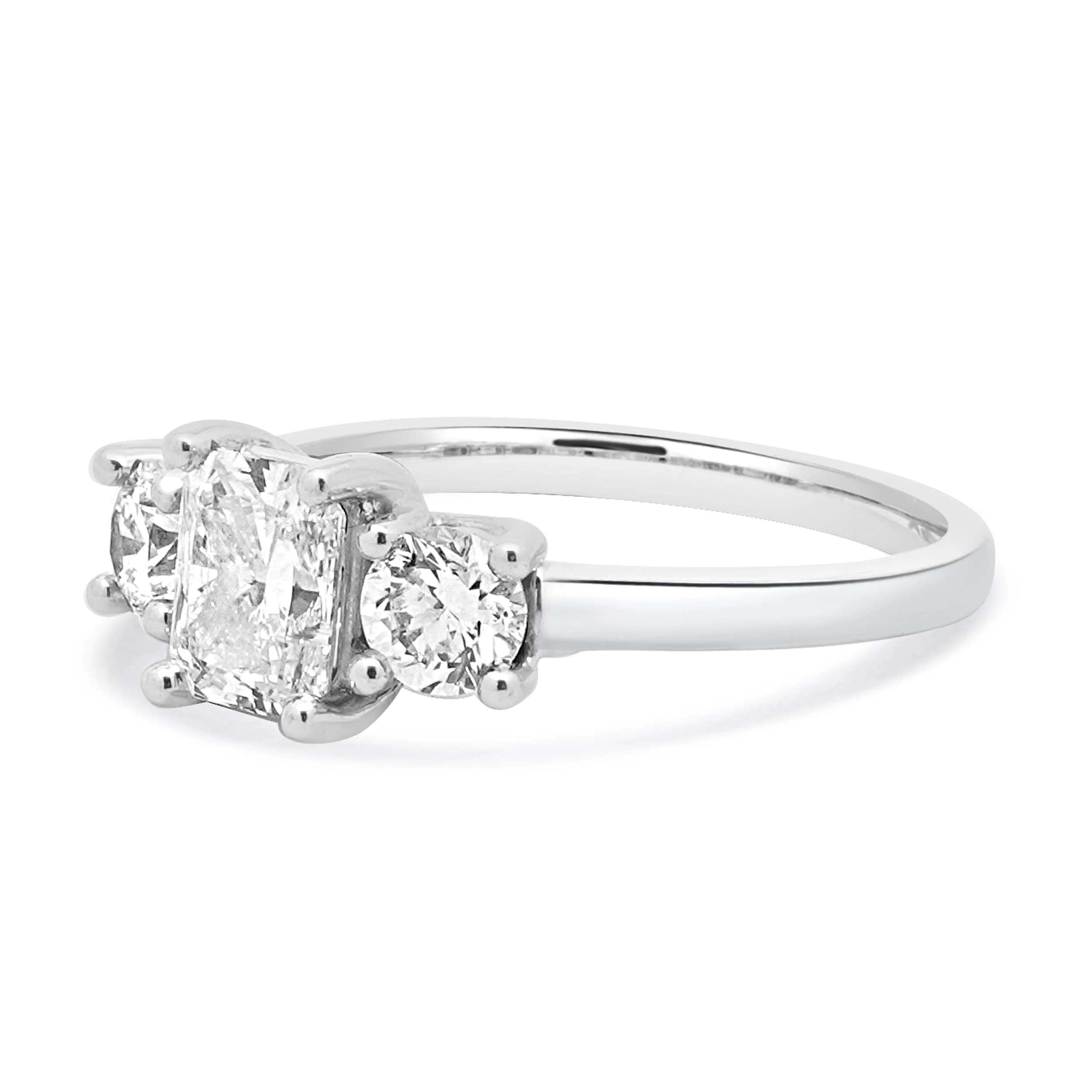 14 Karat White Gold Radiant Cut Diamond Engagement Ring - Image 2