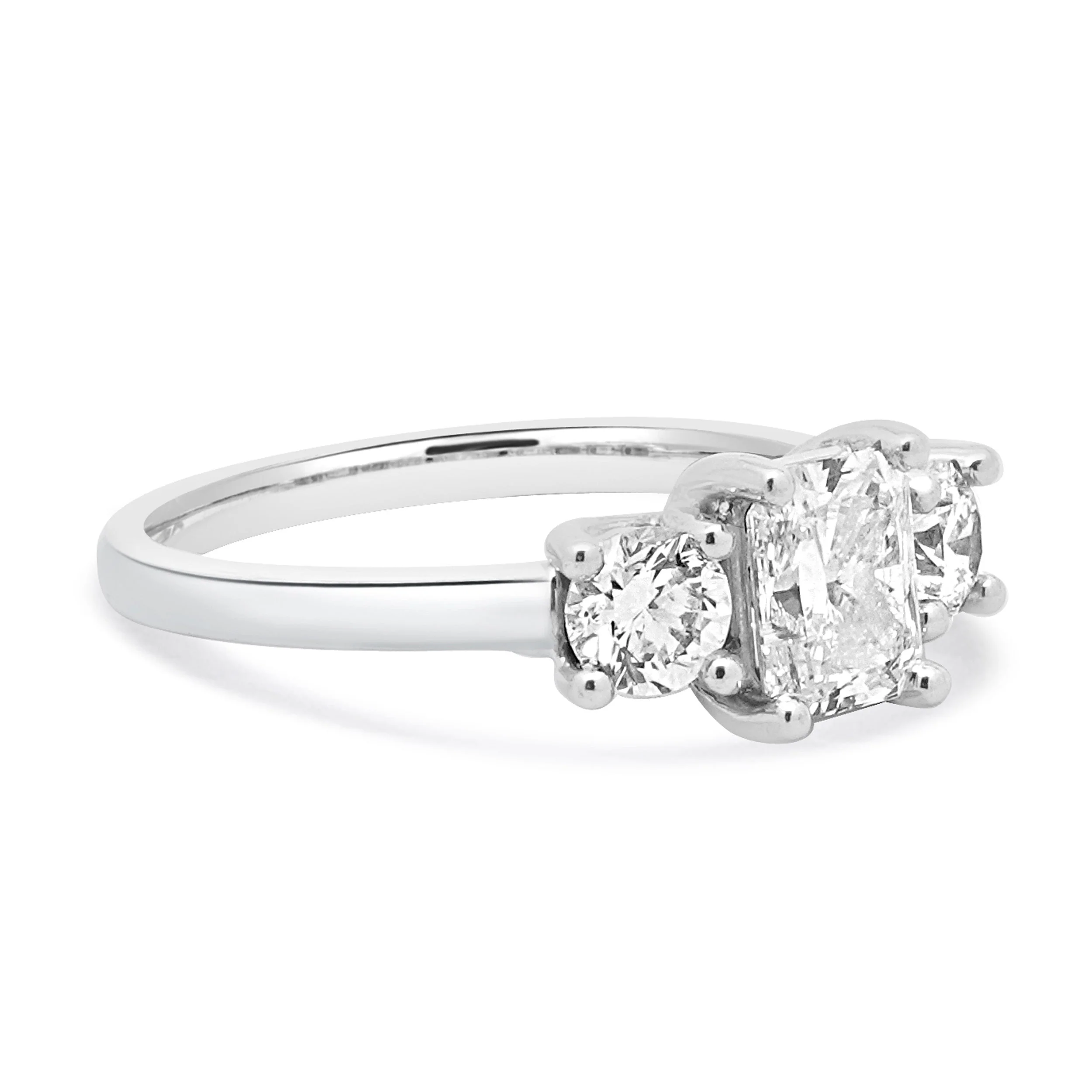 14 Karat White Gold Radiant Cut Diamond Engagement Ring - Image 4