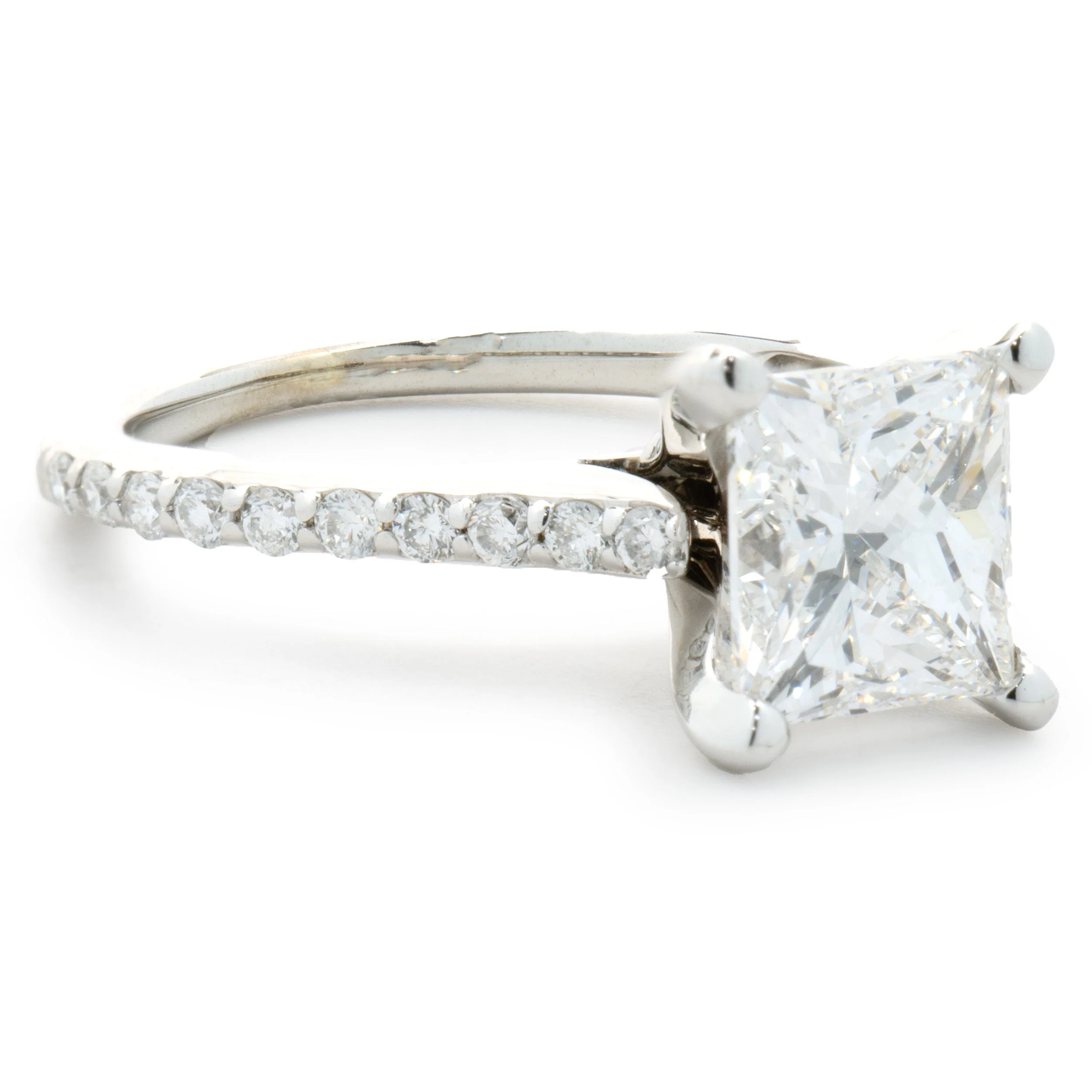 14 Karat White Gold Radiant Cut Diamond Engagement Ring - Image 2