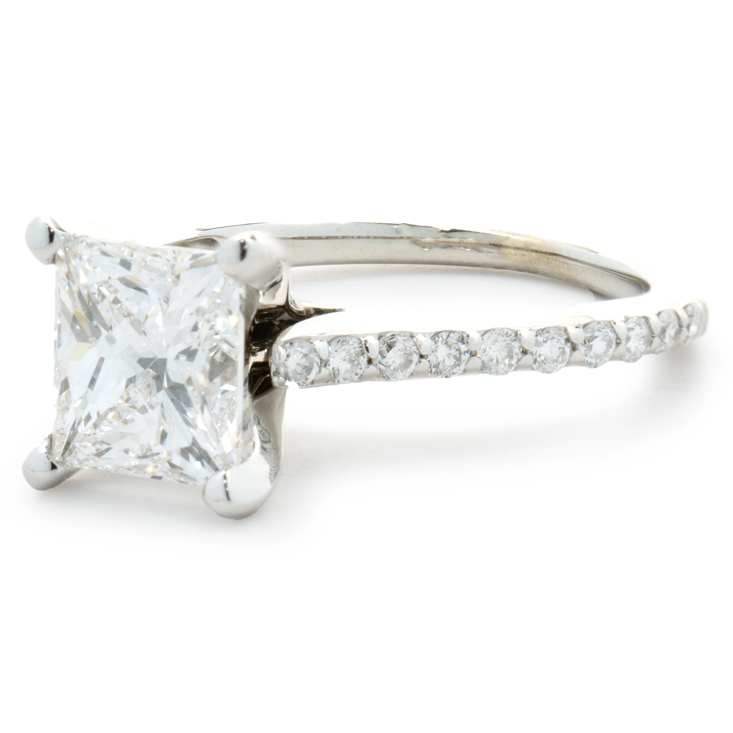 14 Karat White Gold Radiant Cut Diamond Engagement Ring - Image 4