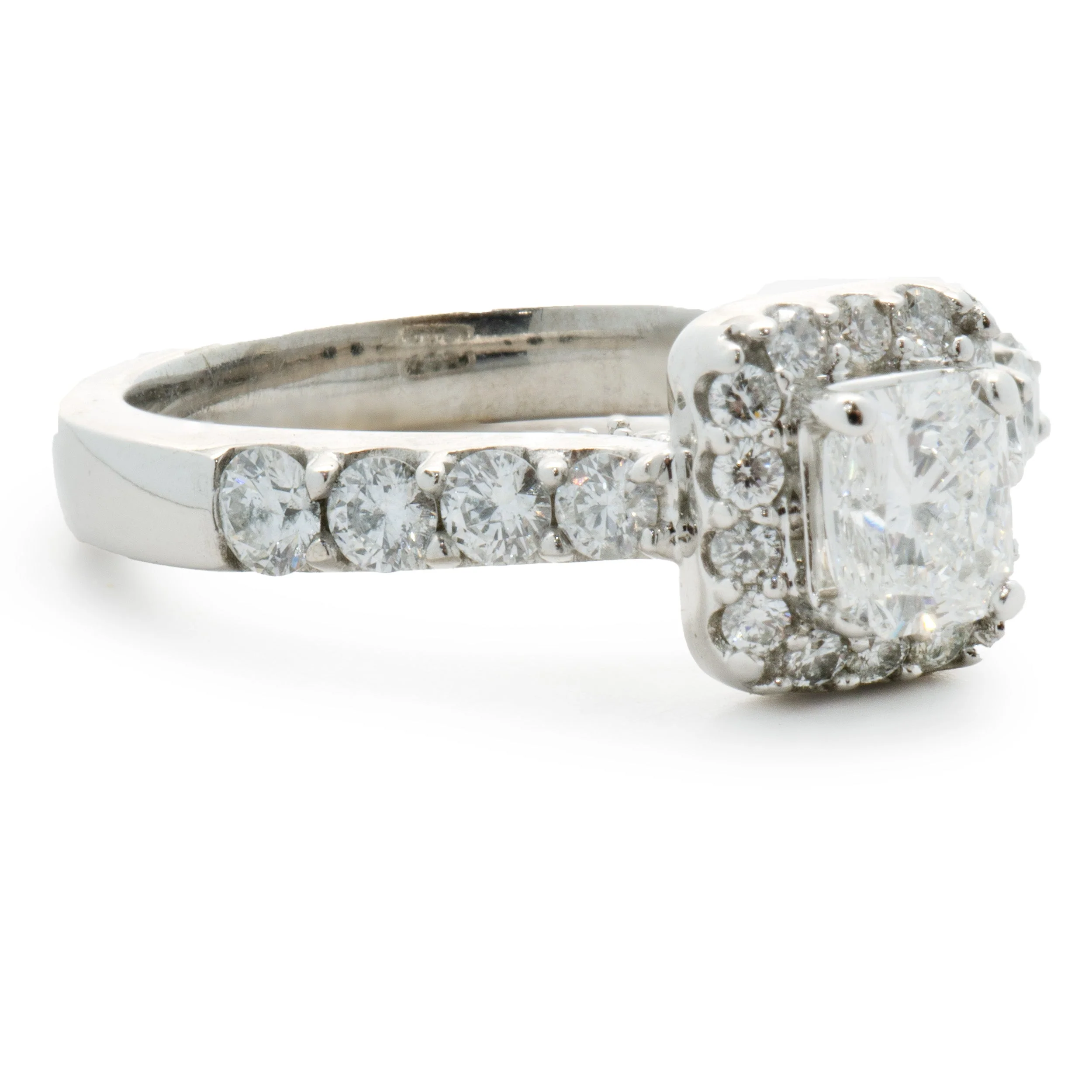 14 Karat White Gold Radiant Cut Diamond Engagement Ring - Image 2