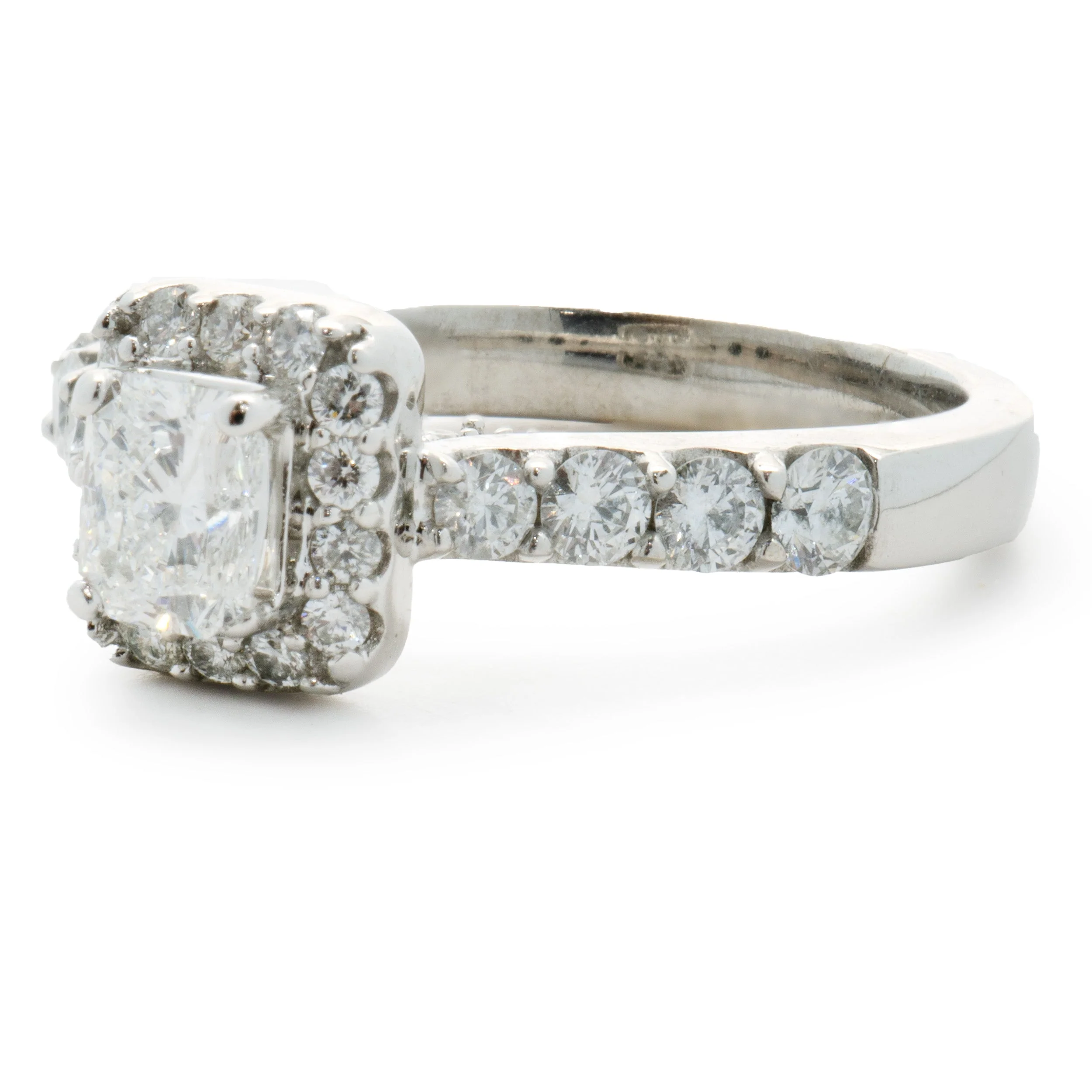 14 Karat White Gold Radiant Cut Diamond Engagement Ring - Image 4