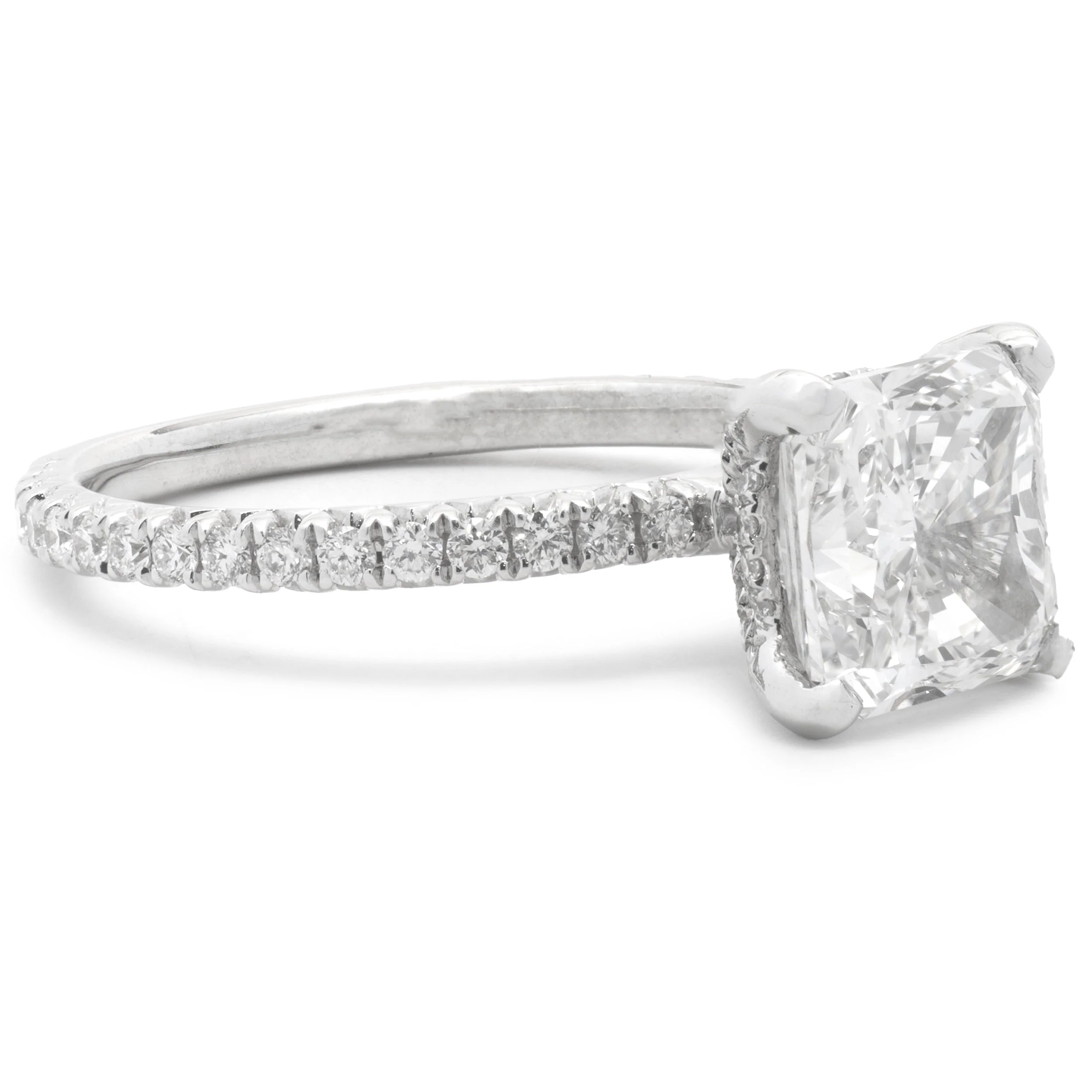 14 Karat White Gold Radiant Cut Diamond Engagement Ring - Image 3