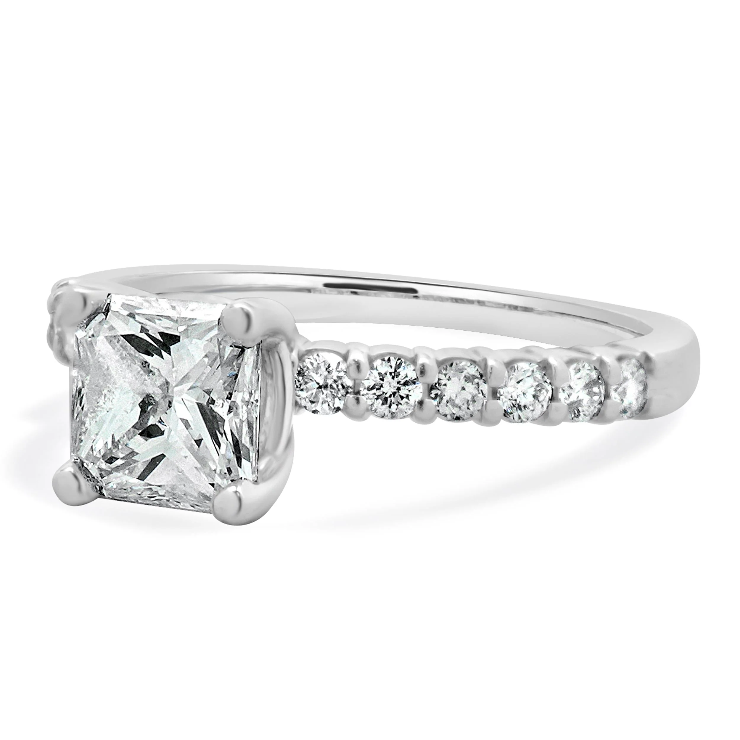14 Karat White Gold Radiant Cut Diamond Engagement Ring - Image 2