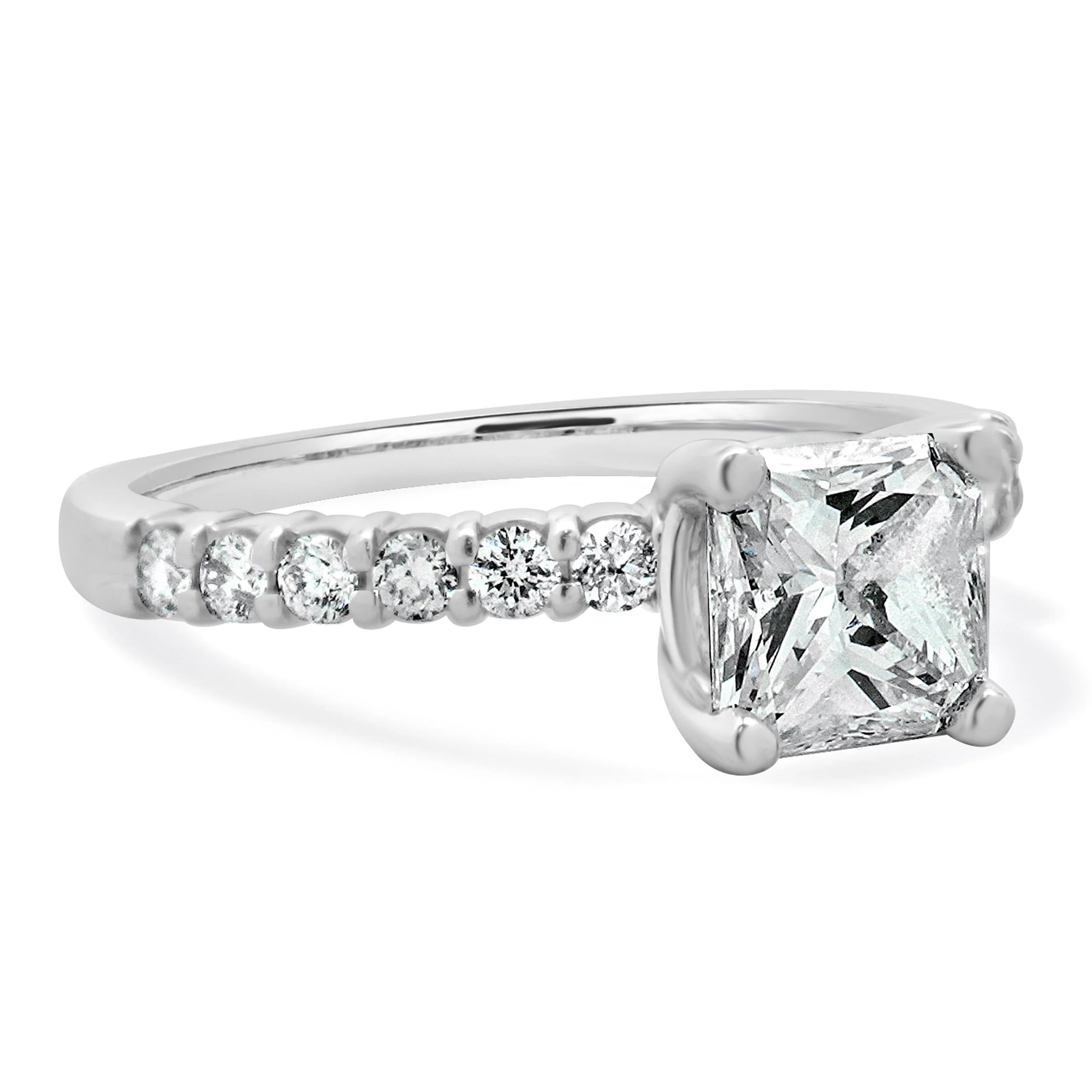 14 Karat White Gold Radiant Cut Diamond Engagement Ring - Image 4