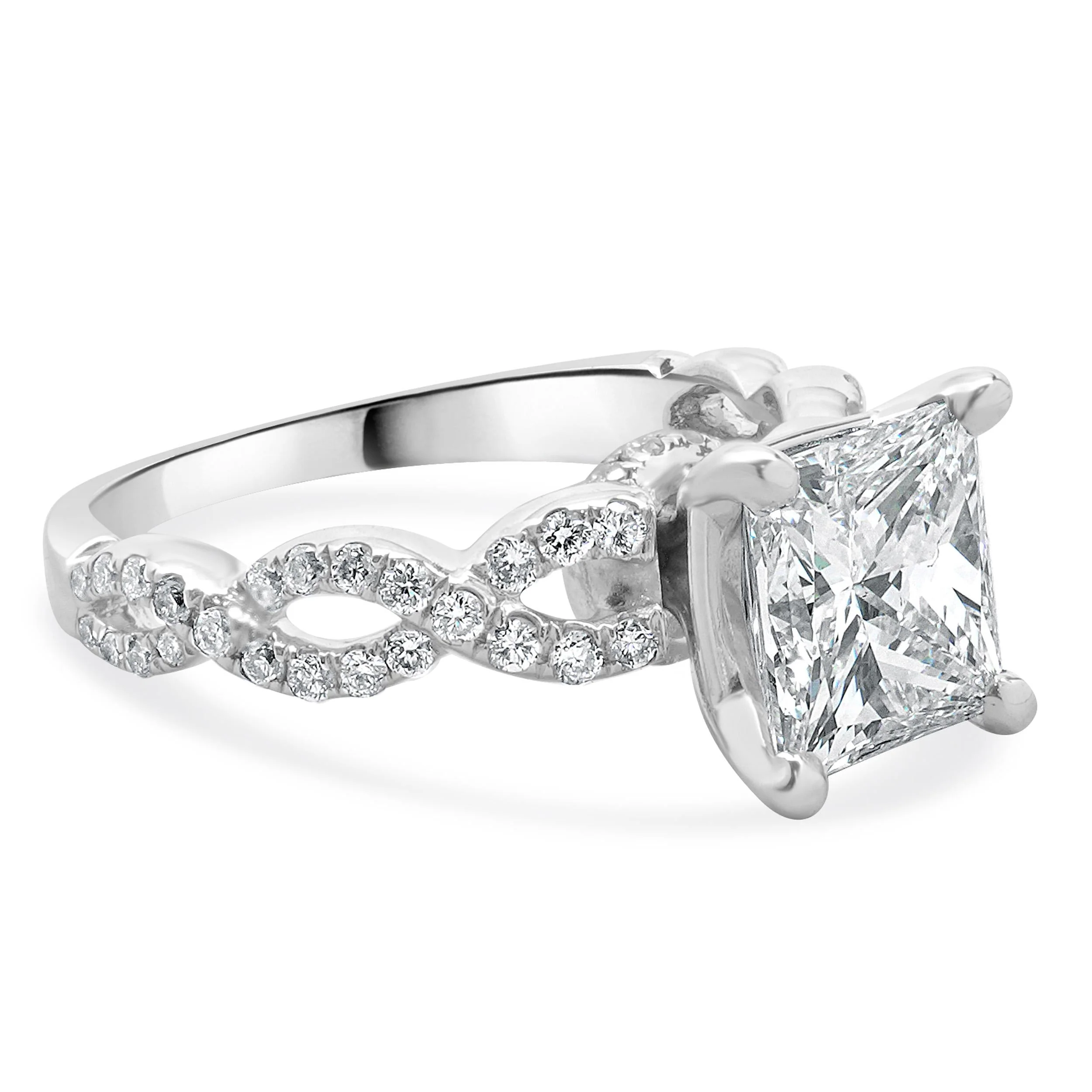 14 Karat White Gold Radiant Cut Diamond Engagement Ring - Image 4