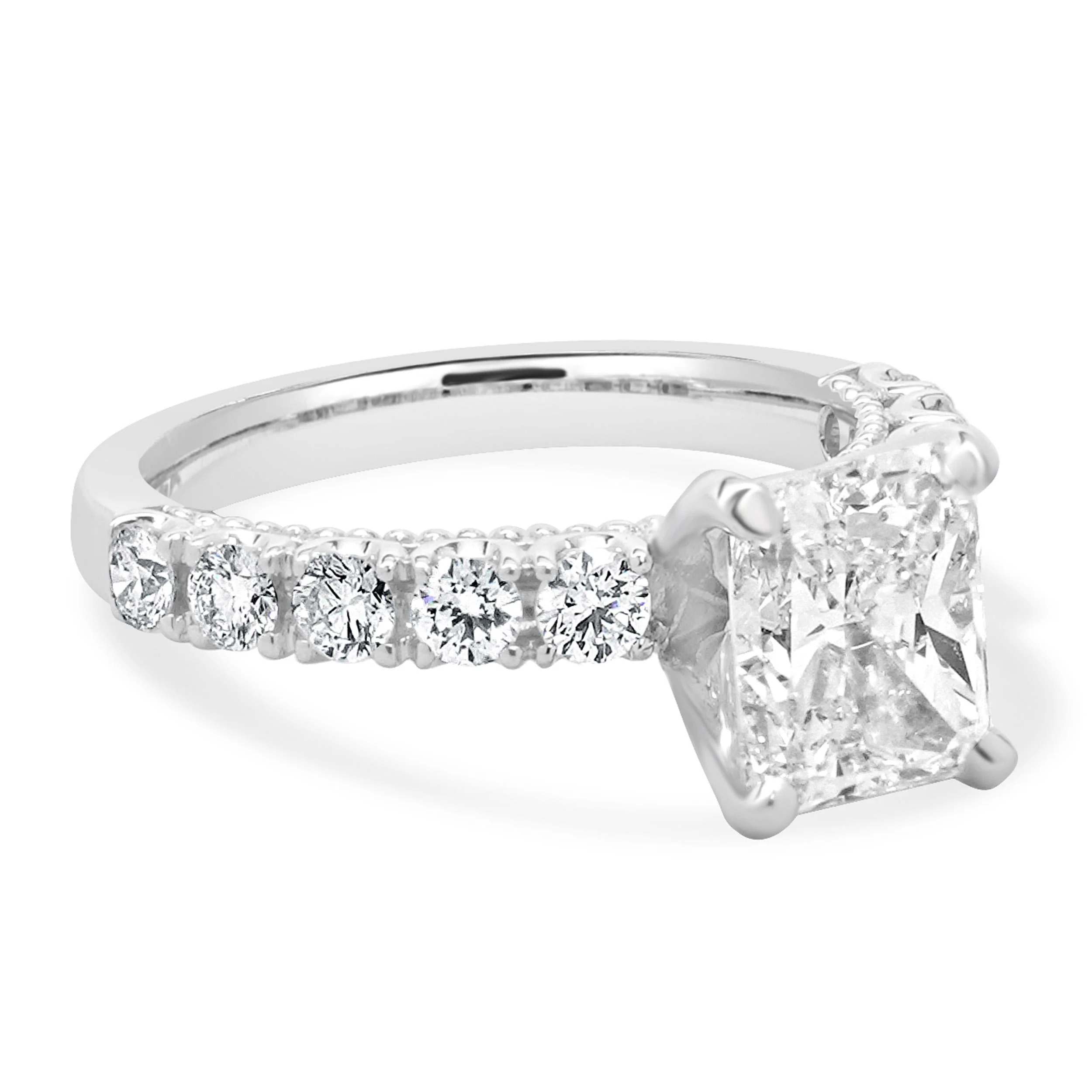 14 Karat White Gold Radiant Cut Diamond Engagement Ring - Image 4