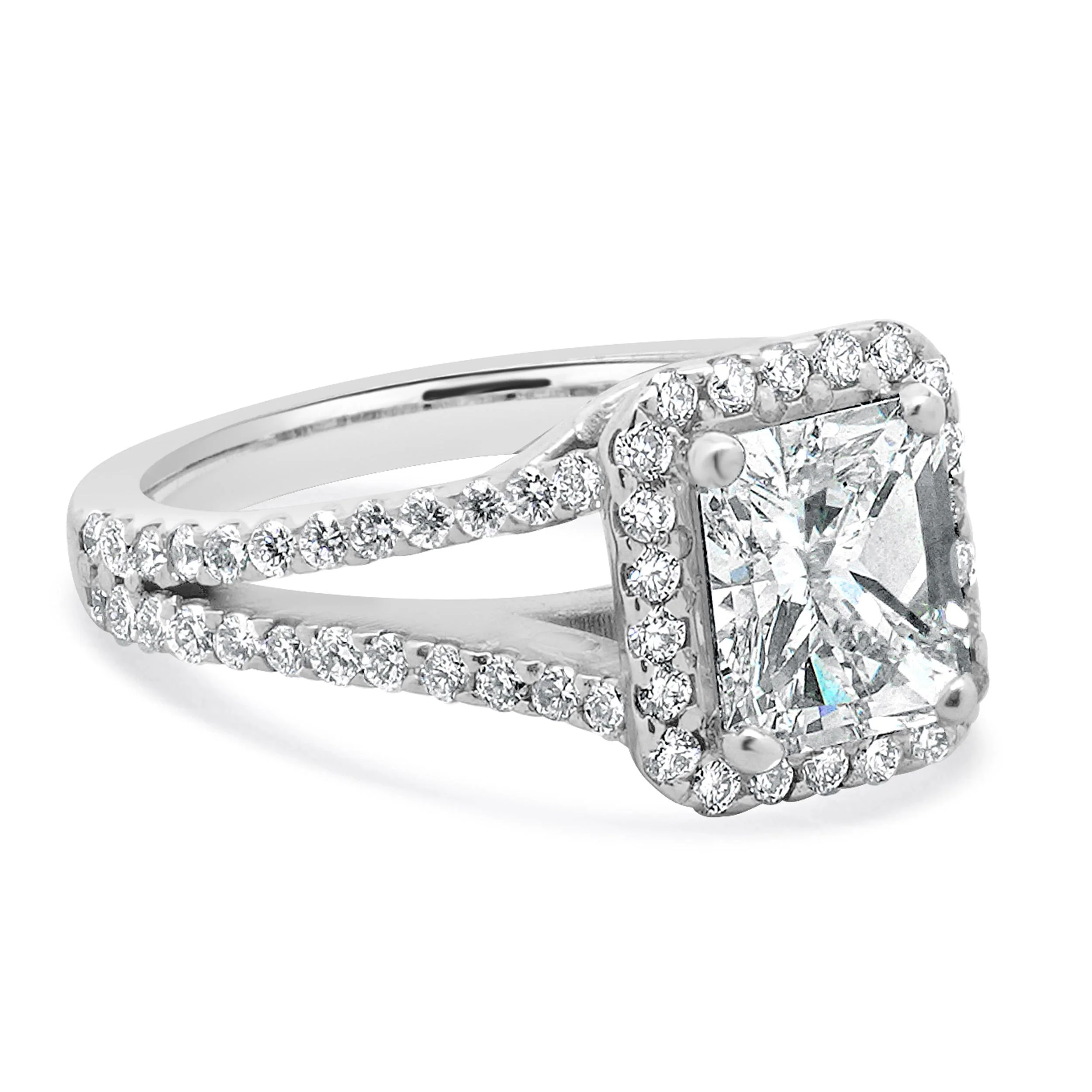 14 Karat White Gold Radiant Cut Diamond Engagement Ring - Image 3