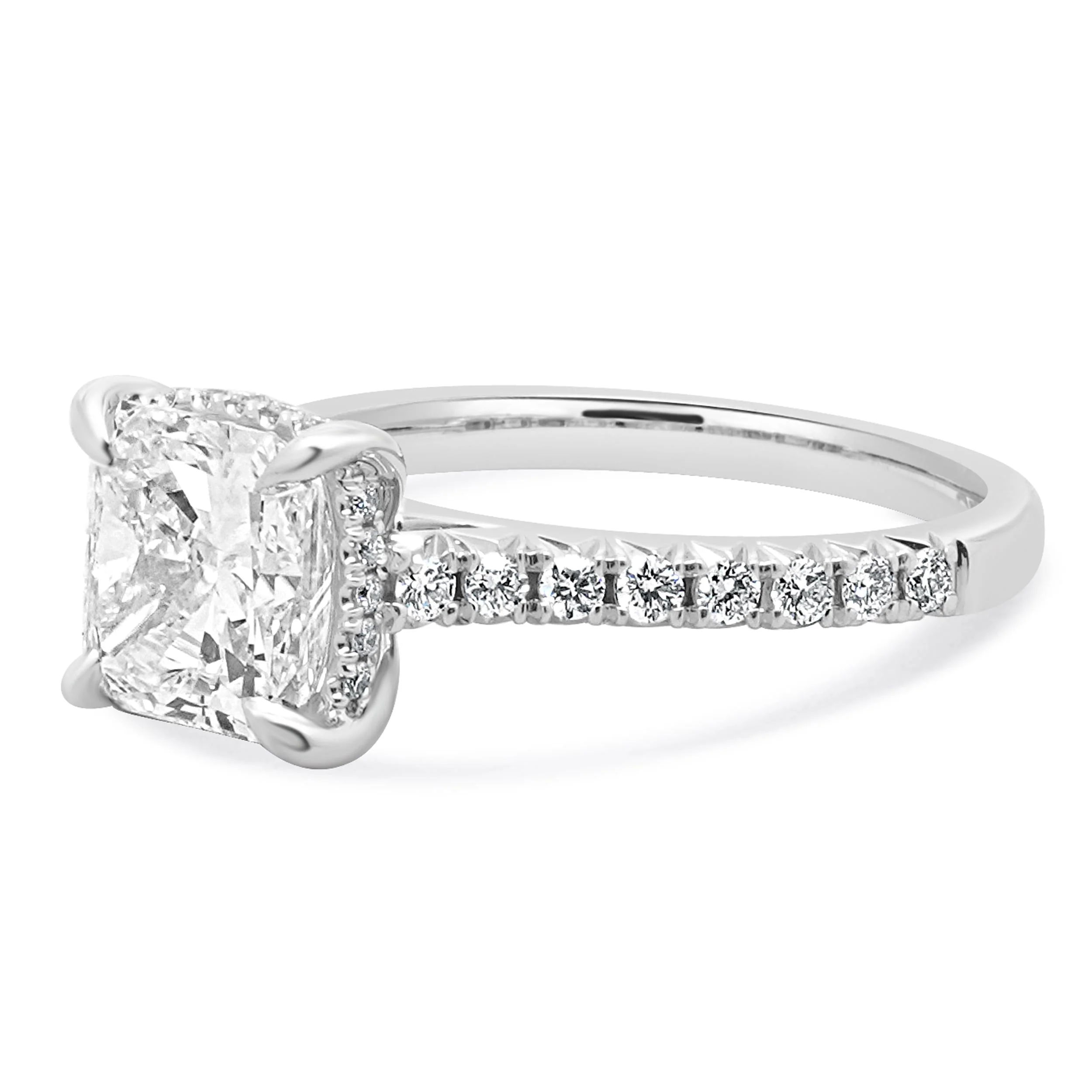 14 Karat White Gold Radiant Cut Diamond Engagement Ring - Image 2