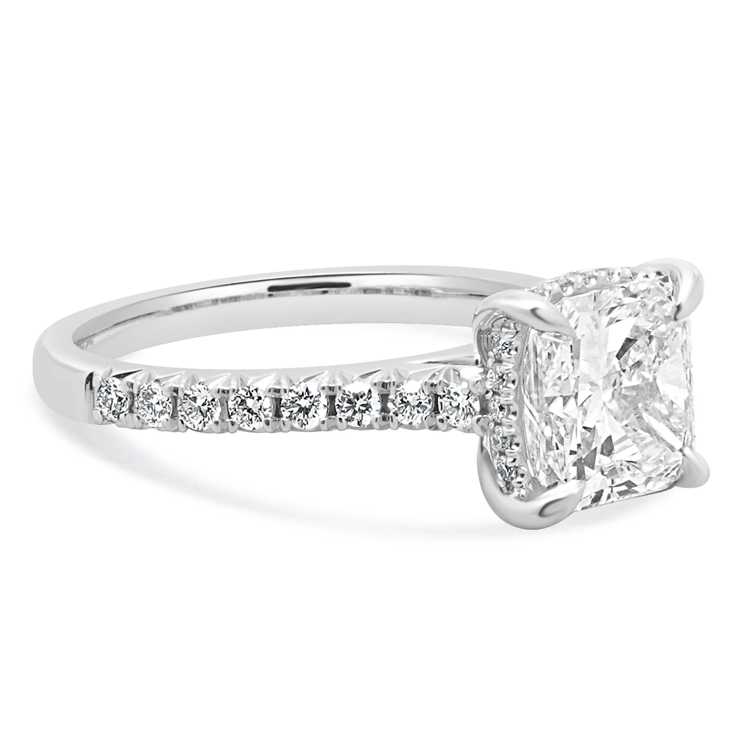 14 Karat White Gold Radiant Cut Diamond Engagement Ring - Image 4
