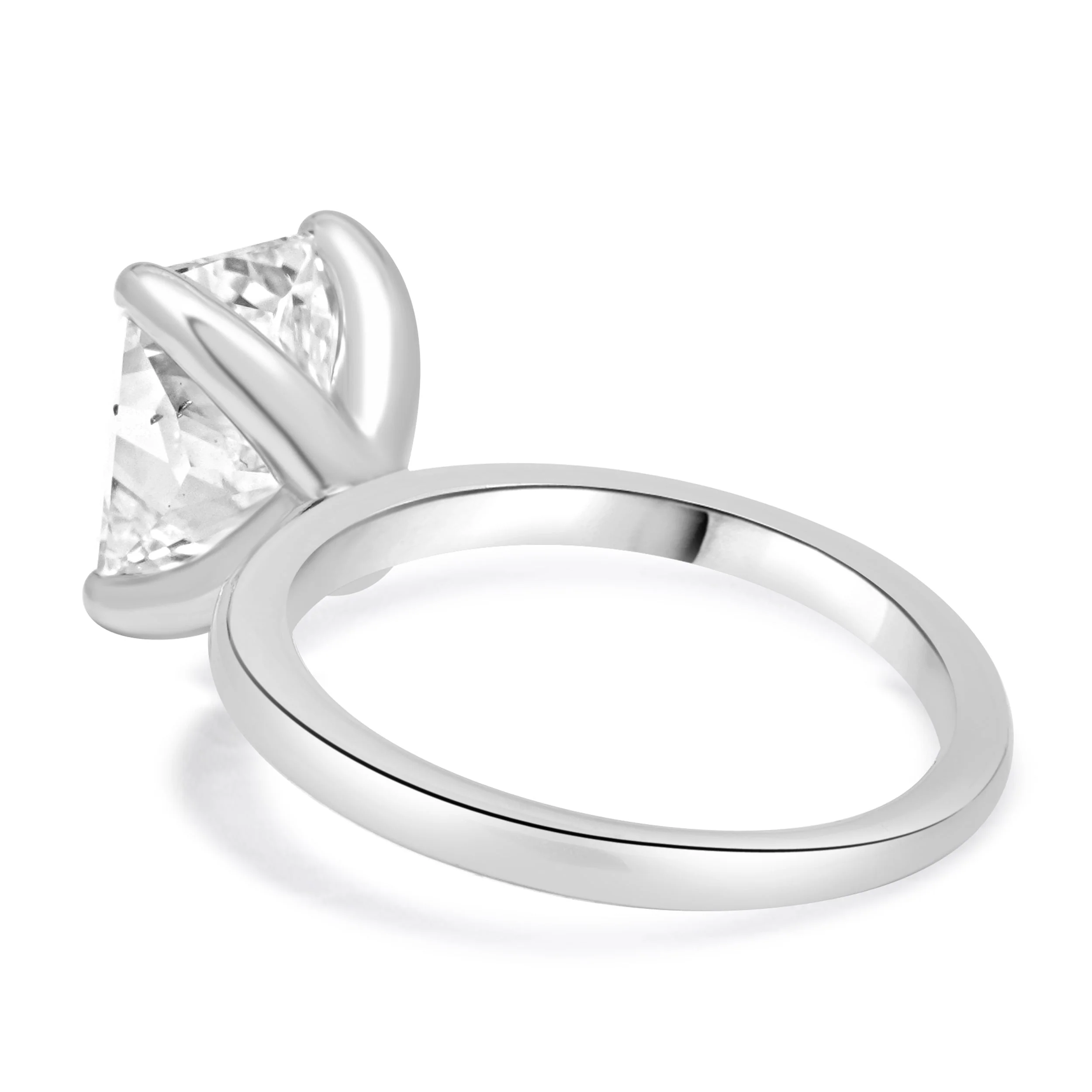 14 Karat White Gold Radiant Cut Solitaire Diamond Engagement Ring - Image 3